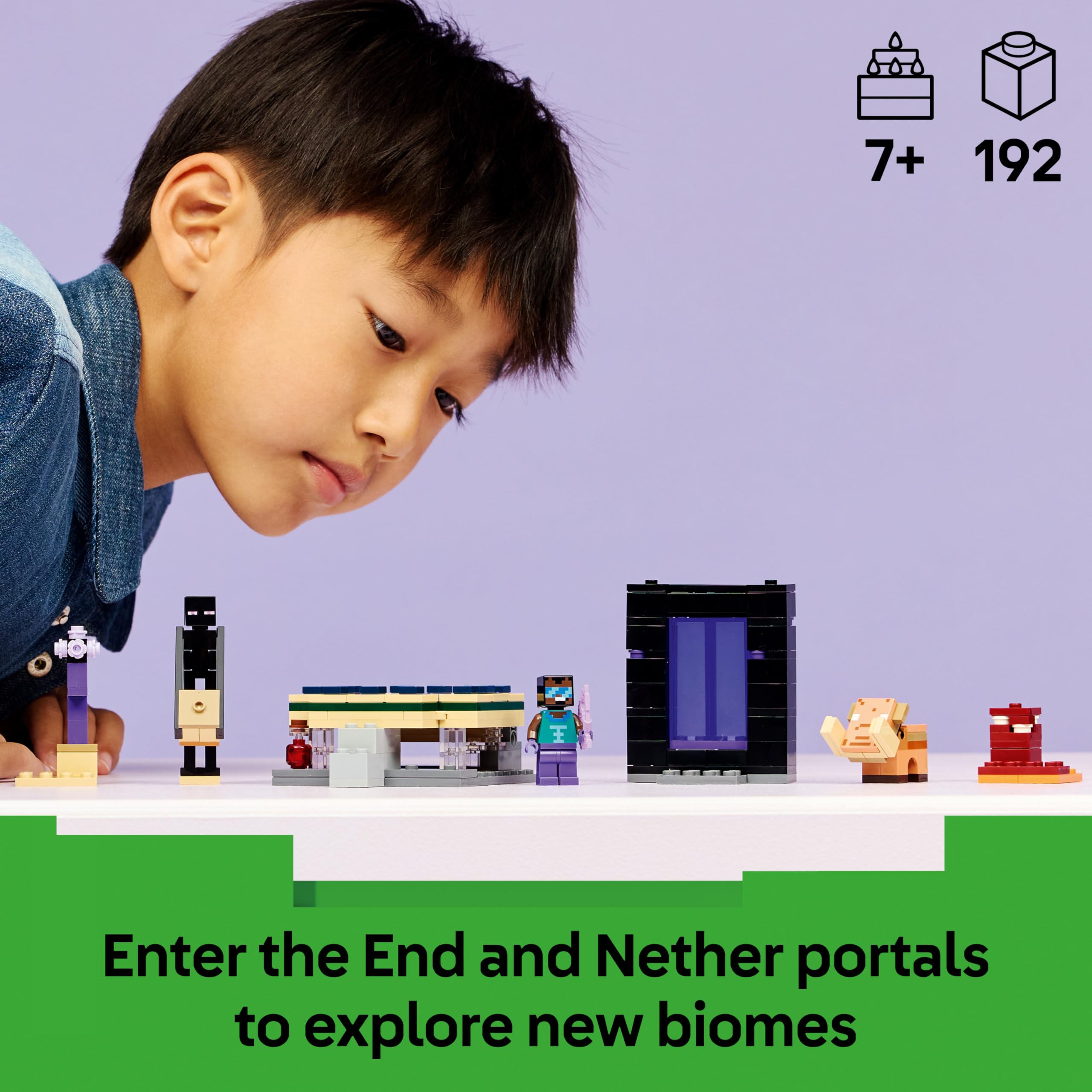 LEGO Minecraft Nether & End Portal Journey Building Set | Ages 7+ | Model 21584