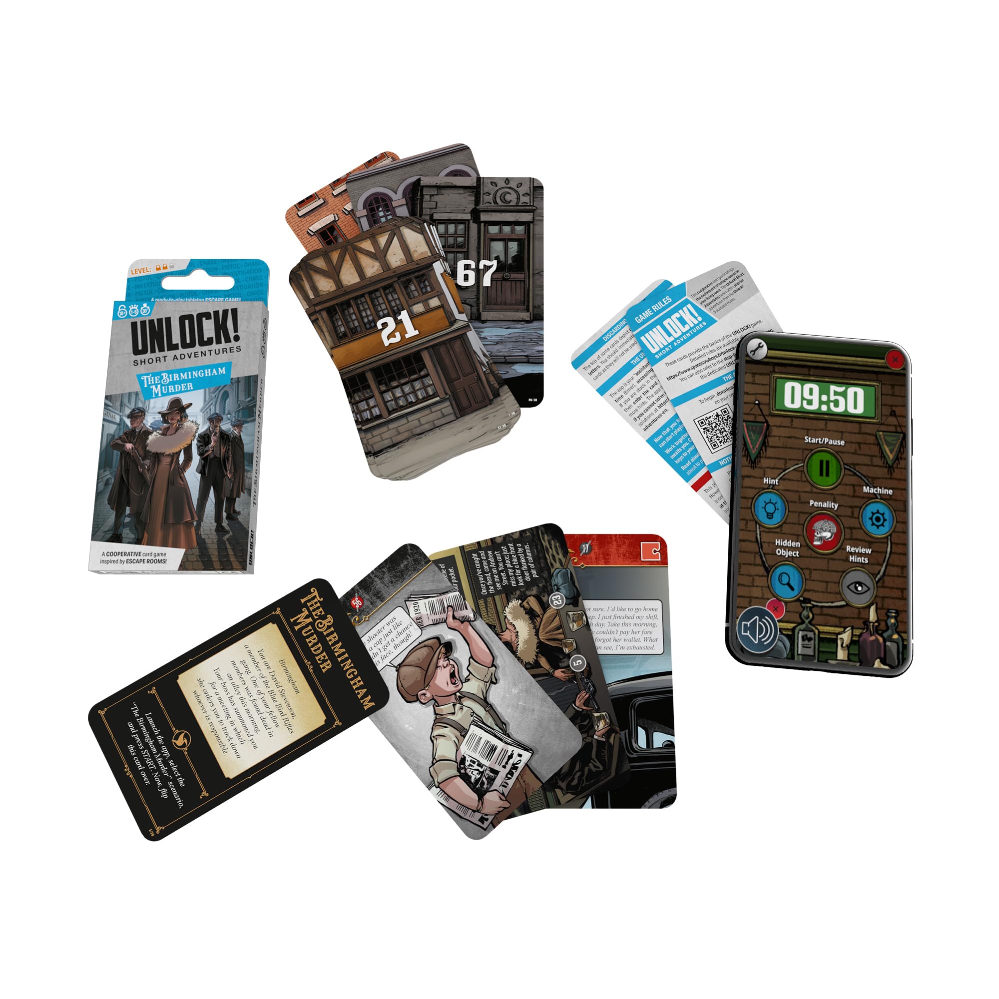 Asmodee Unlock! Short Adventures 9: The Birmingham Murder – Cooperative Escape Room Card Game 7