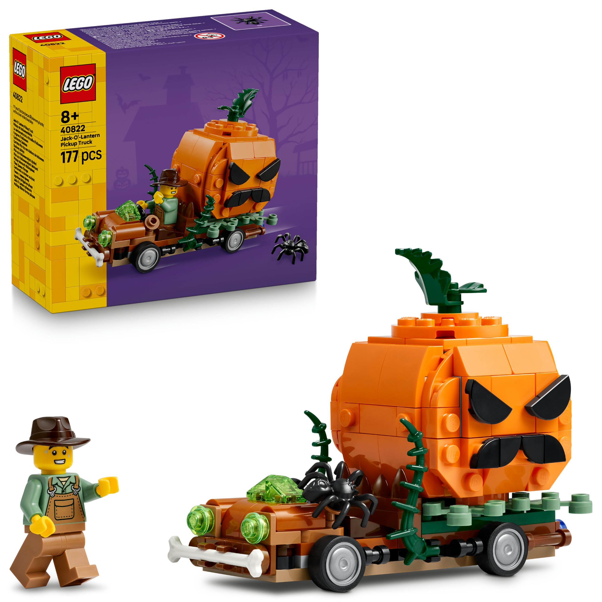 LEGO Jack-O'-Lantern Pickup Truck Building Set - Halloween Decoration | Ages 8+ | 40822 1