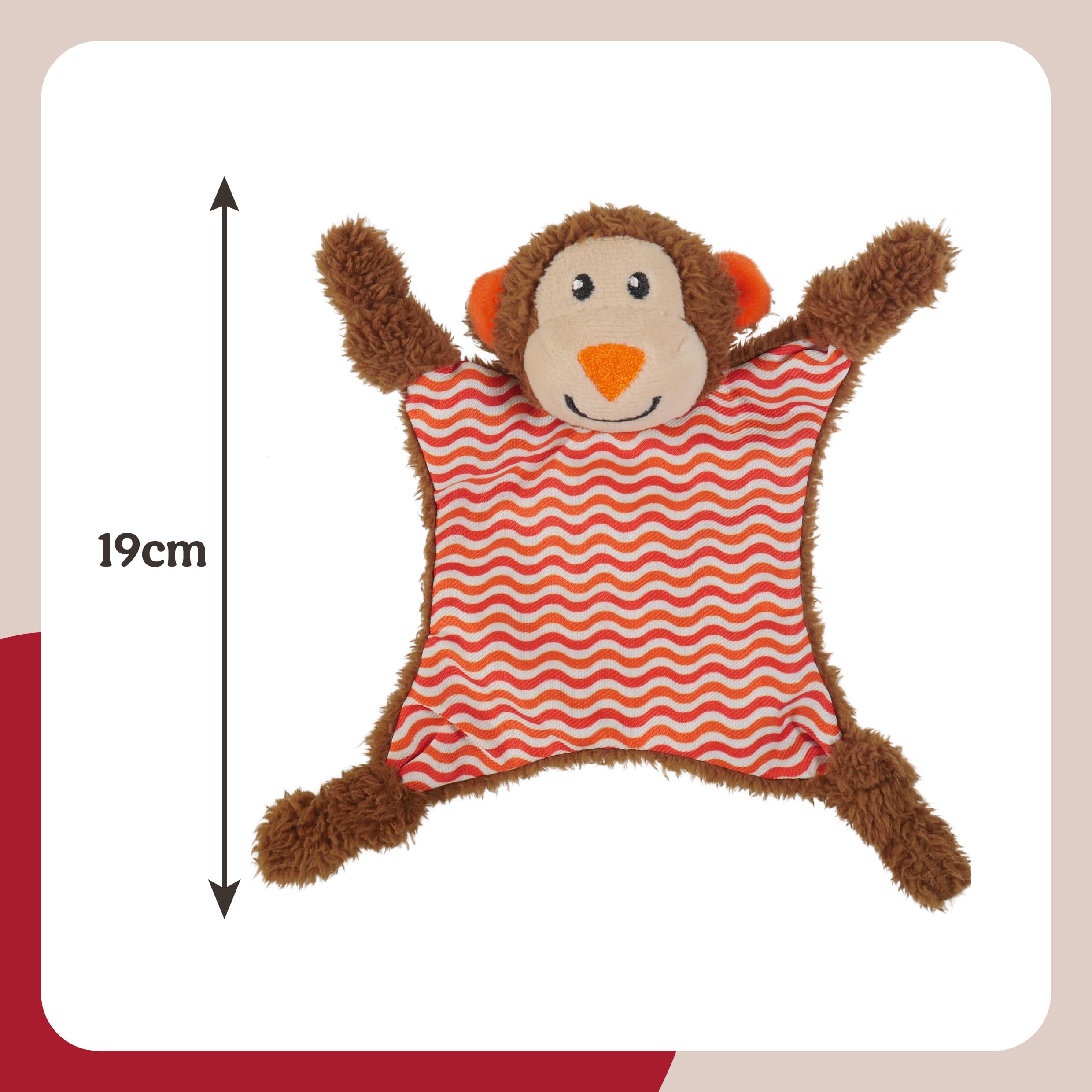 Rosewood Little Nippers Cheeky Chimp Puppy Toy | Soft Plush with Squeak & Crinkle 4
