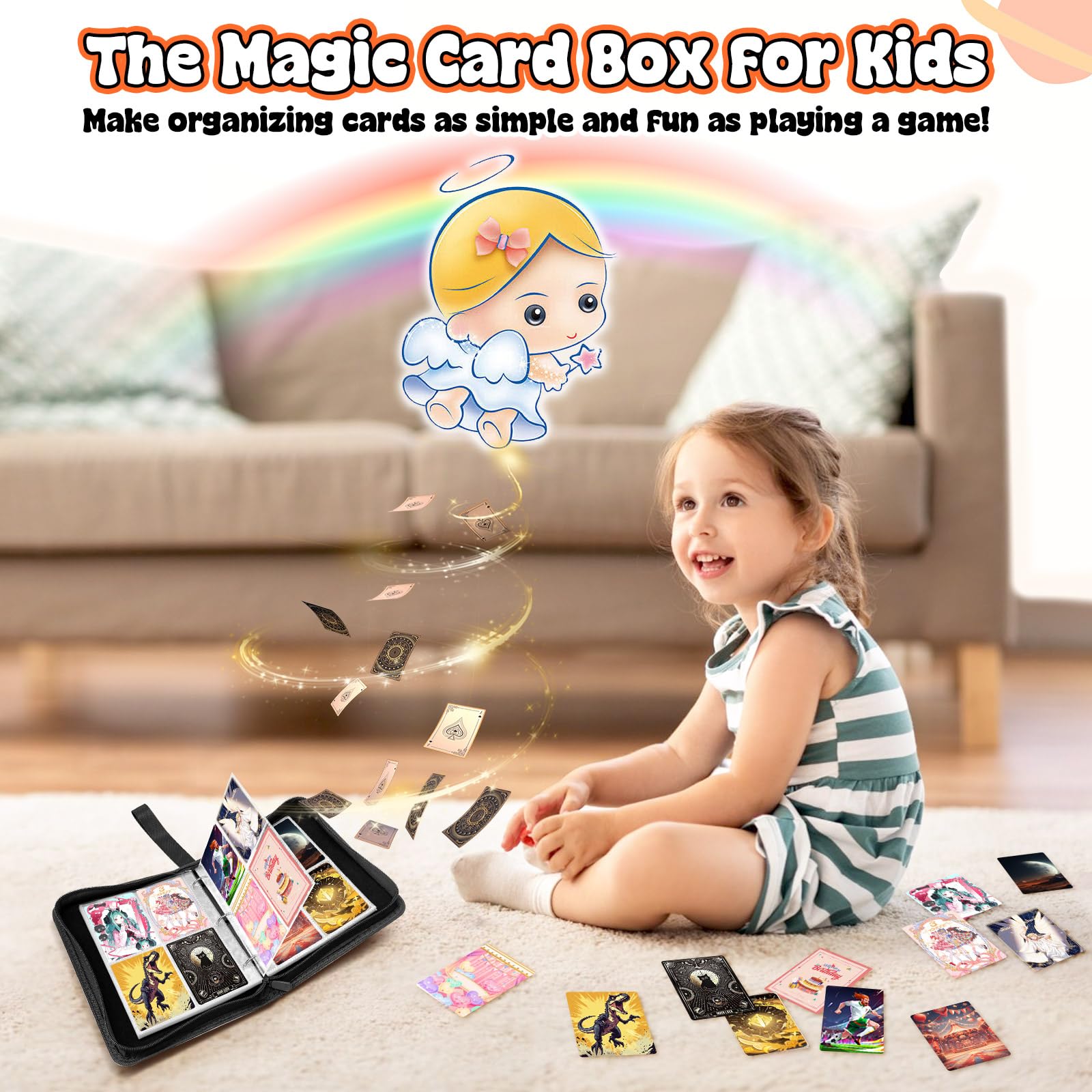 TOYABI 50-Page 400-Pocket PU Leather Trading Card Binder for Kids and Collectors 14