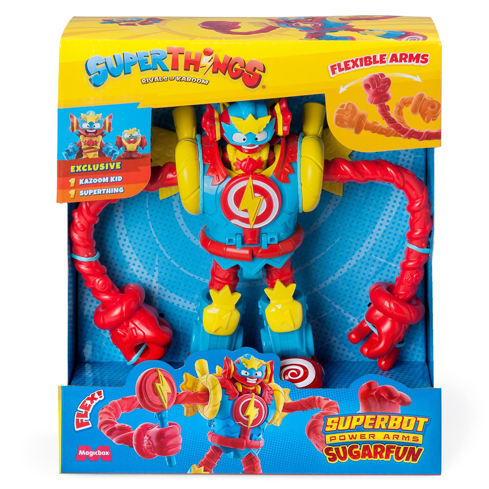 SUPERTHINGS RIVALS OF KABOOM Superbot Power Arms Sugarfun Articulated Robot | Includes Exclusive Figures 6