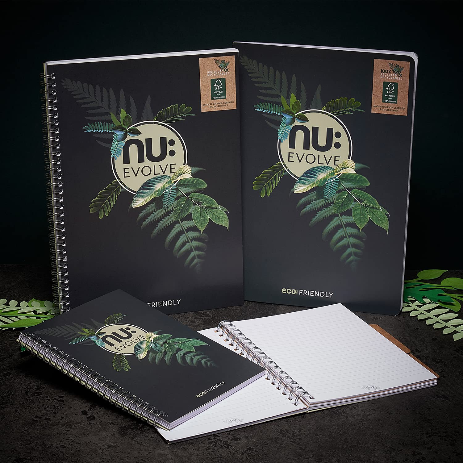 nu: Evolve Things to Do Pad Wirebound Notebook - Recycled, 80gsm Paper, Black | 120 Pages 4
