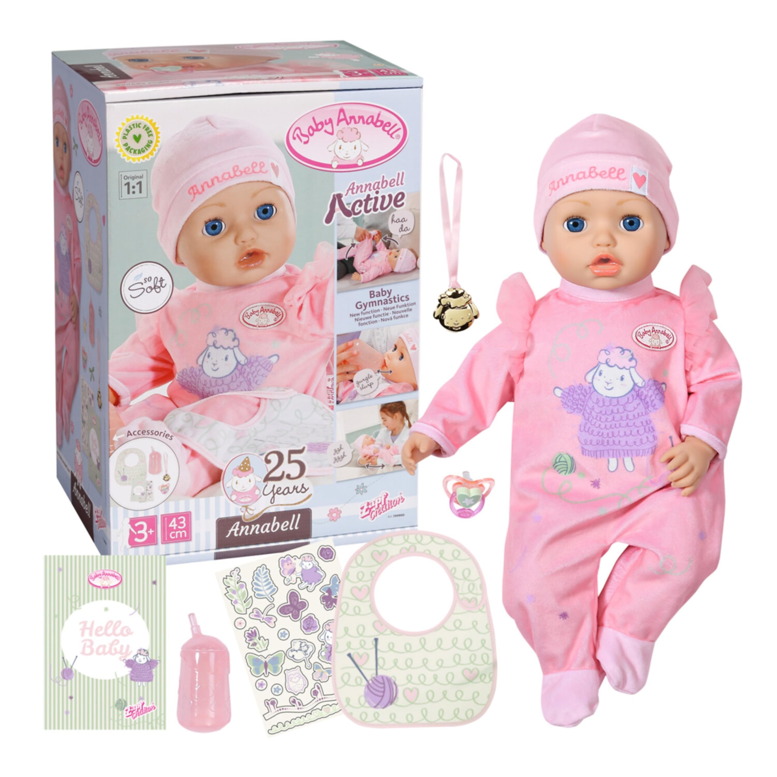 Baby Annabell 43cm Interactive Soft Body Baby Doll with Realistic Movements & Sounds 1