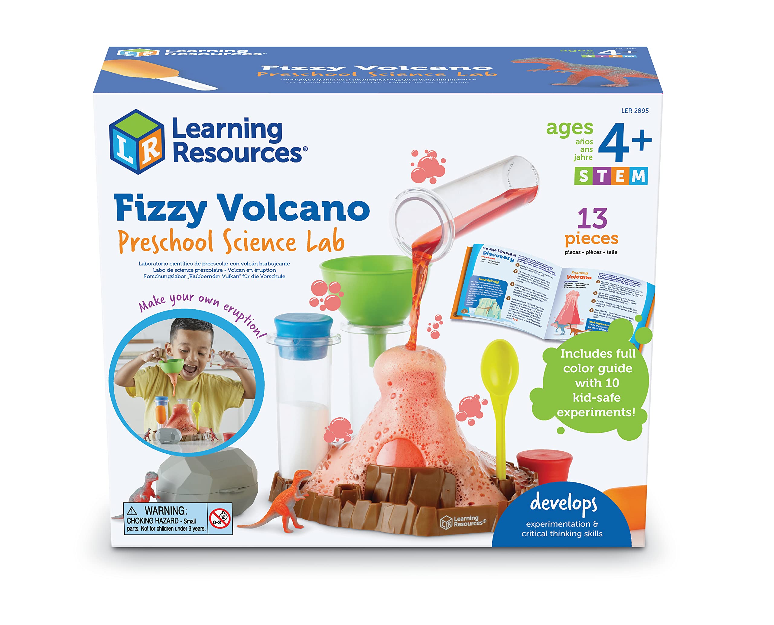 Learning Resources Fizzy Volcano Preschool Science Lab Set - Ages 4+, 13 Pieces, Multicolor 8