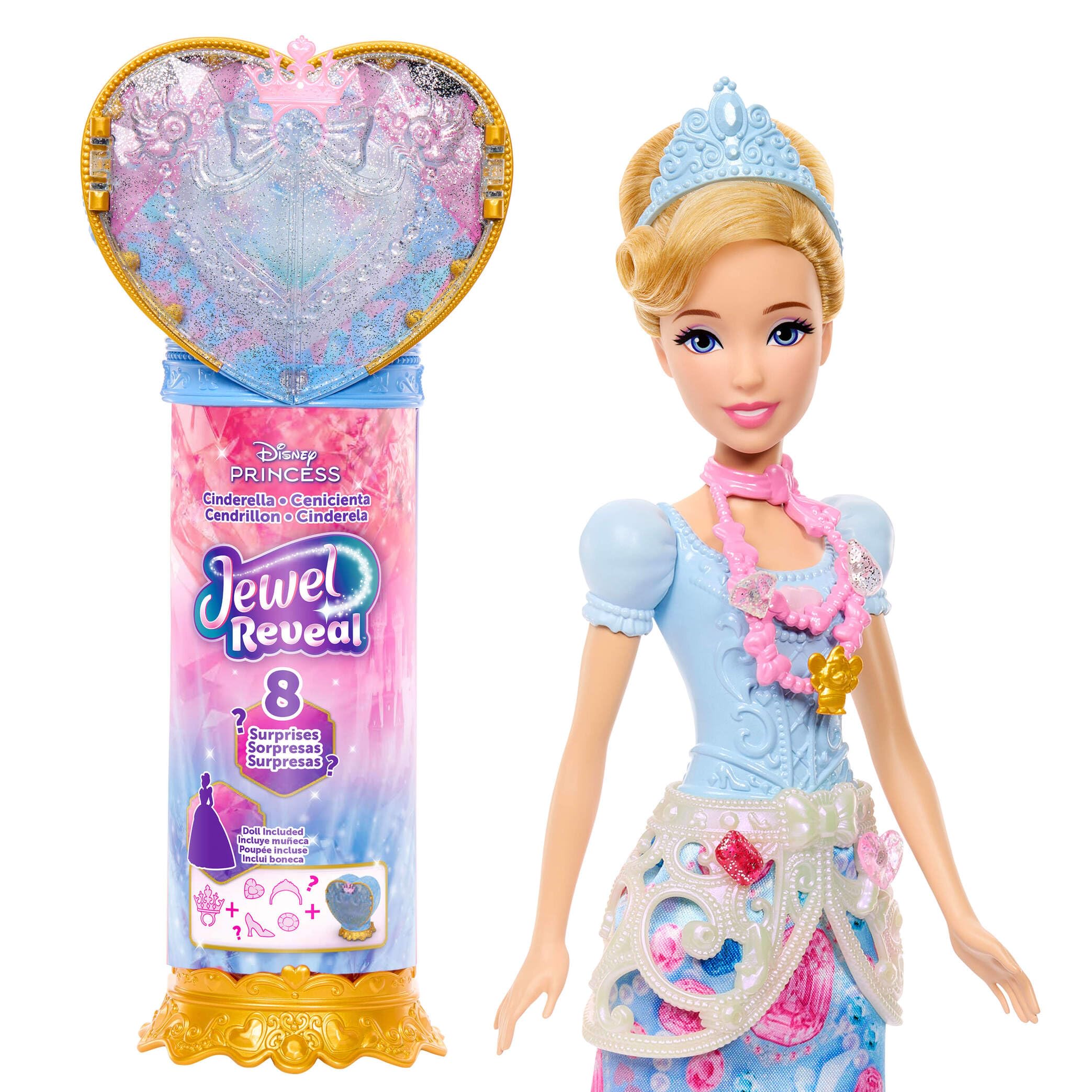 Mattel Disney Princess Jewel Reveal Cinderella Doll - Ages 3+ | Multicolor | Plastic