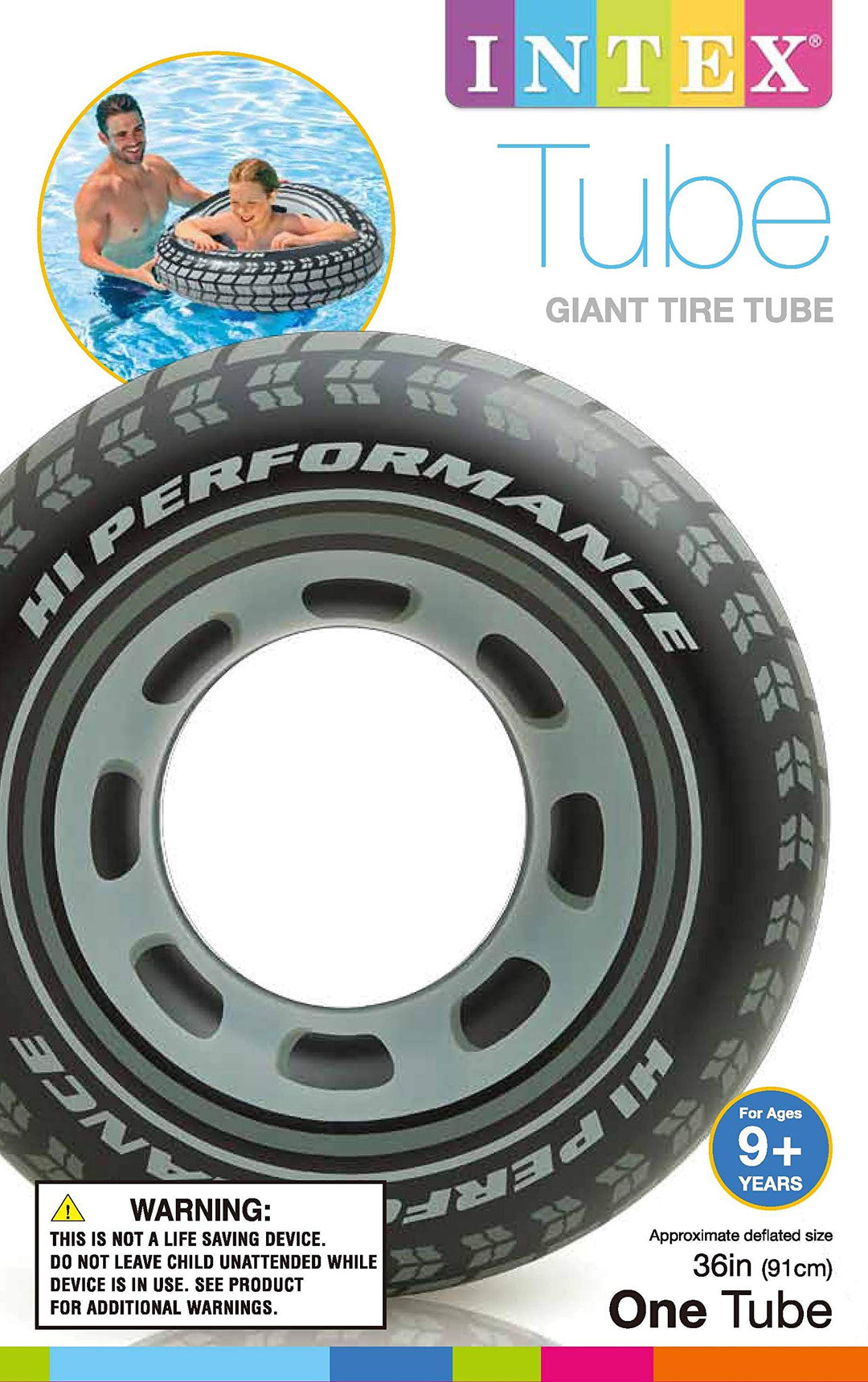 Intex 36" Radial Champs Tyre Tube - Inflatable Pool Toy for Kids 9+