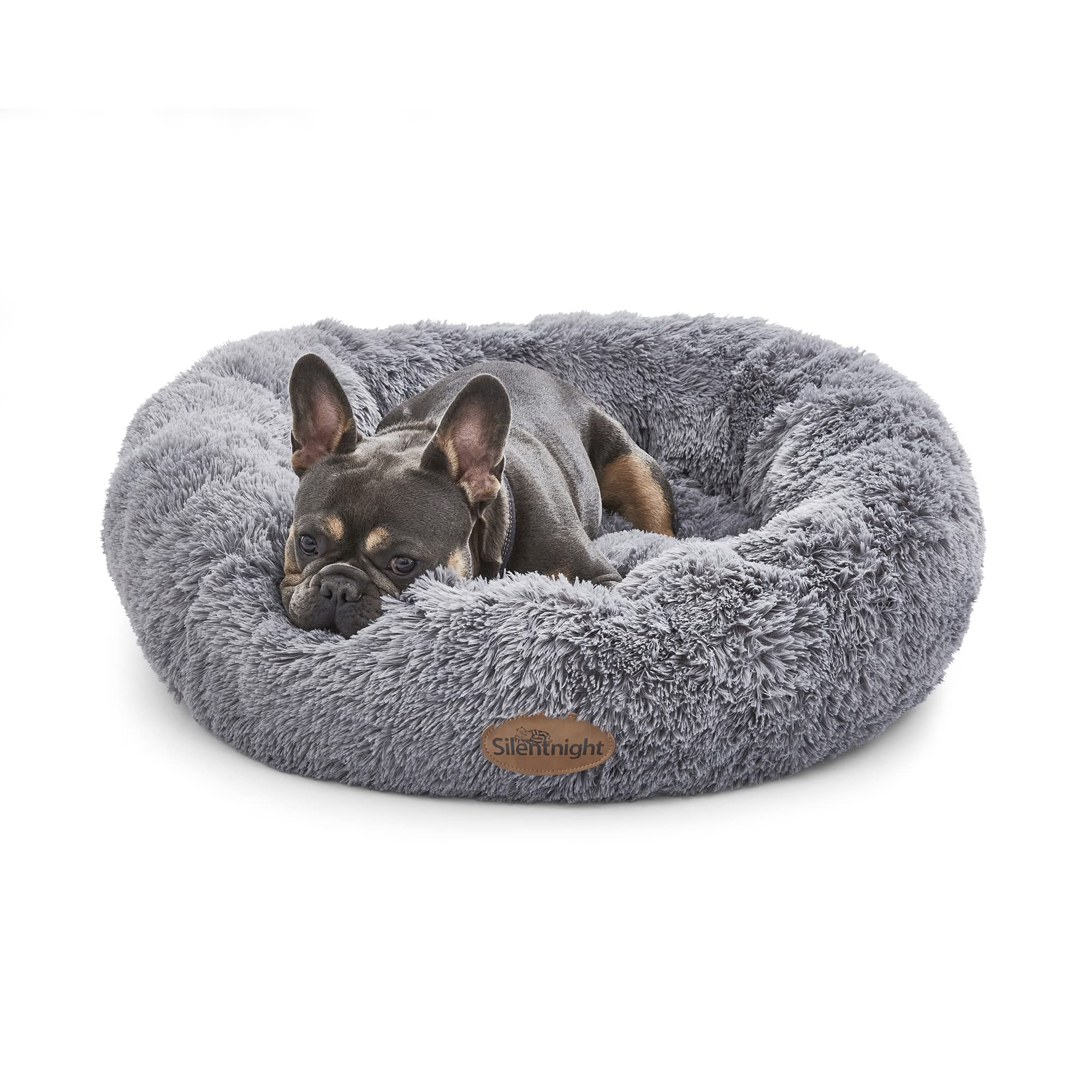 Silentnight Donut Calming Dog Bed - Grey, 70 x 20 cm | Anxiety Relief | Machine Washable