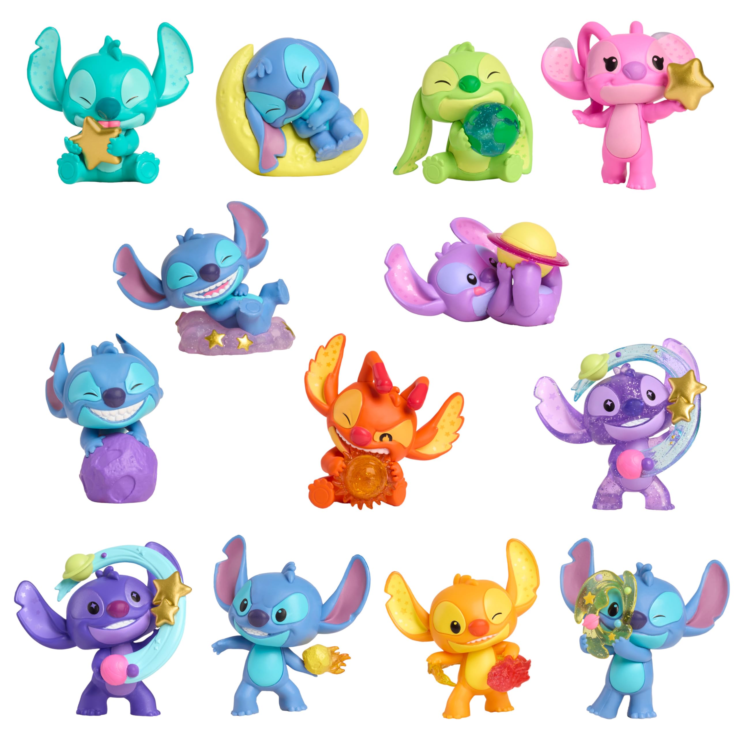 Disney Stitch Outta This World Collectible Mini Figure Capsule - Blind Surprise with 13 Kawaii Figures, Ages 3+ 5