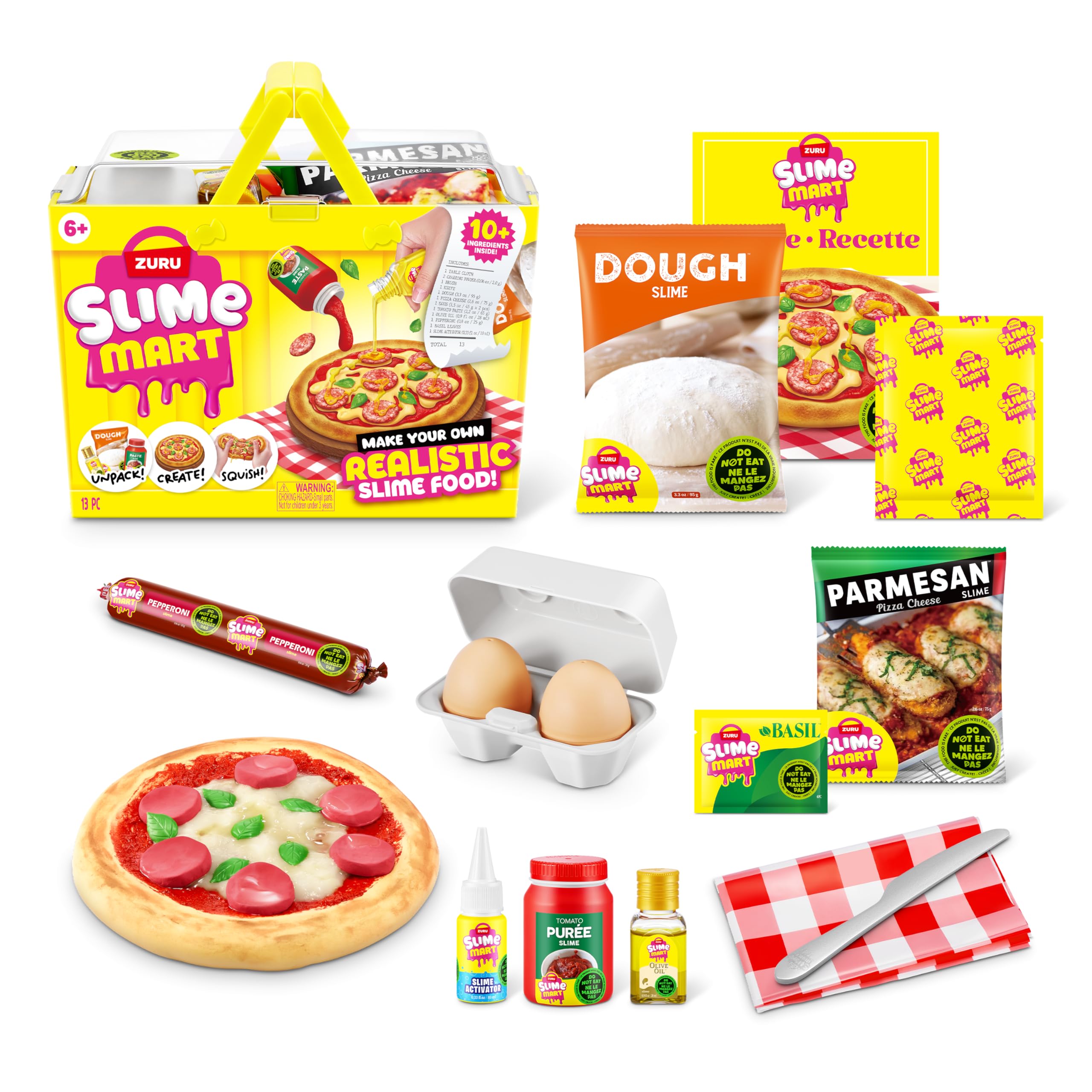 Slime Mart Small Basket by ZURU - Pizza Slime Compound Arts & Crafts Toy for Kids 6+ 1