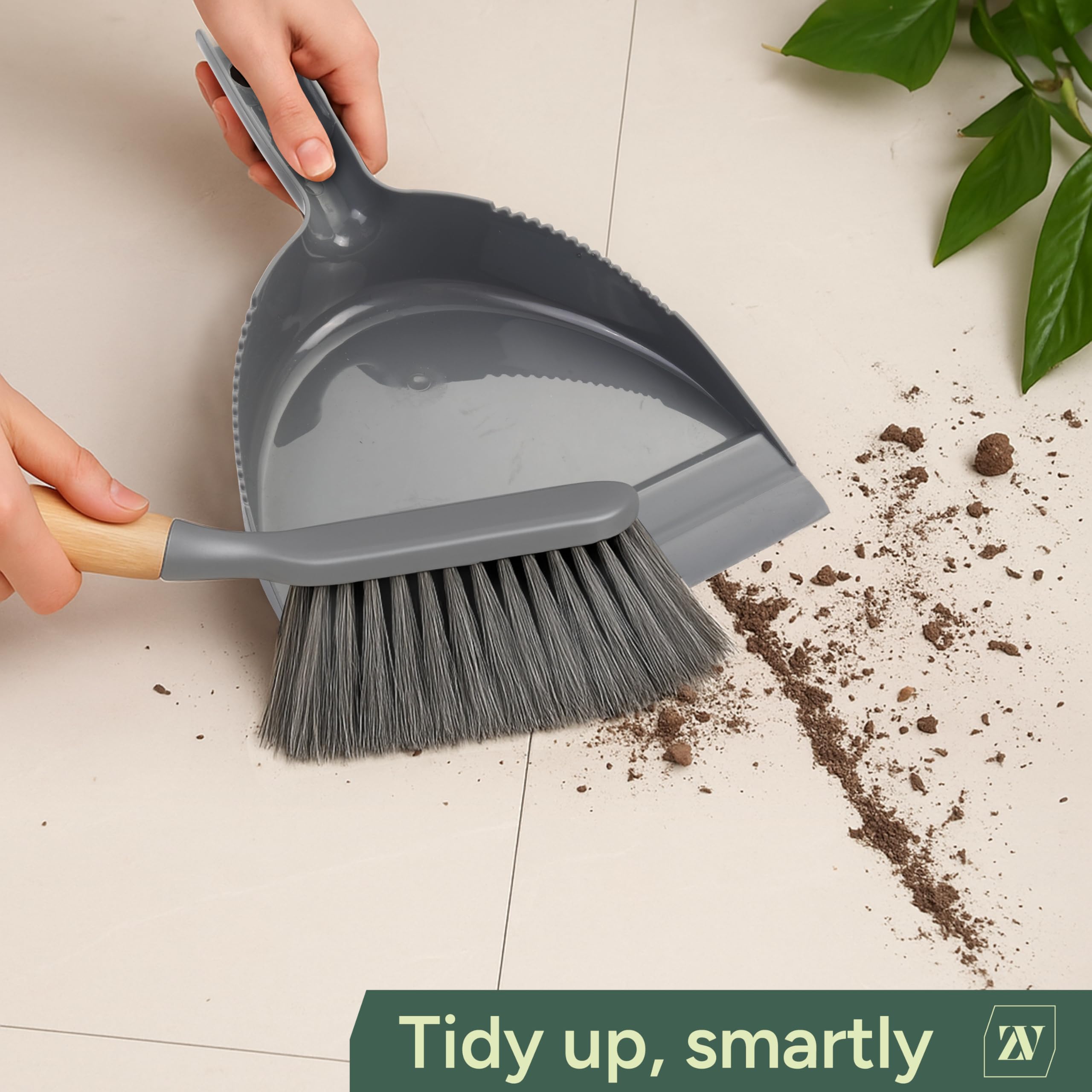 Zuvo Dustpan and Brush Set - Premium Bamboo Handle | Heavy Duty Bristles | Indoor/Outdoor Use 6