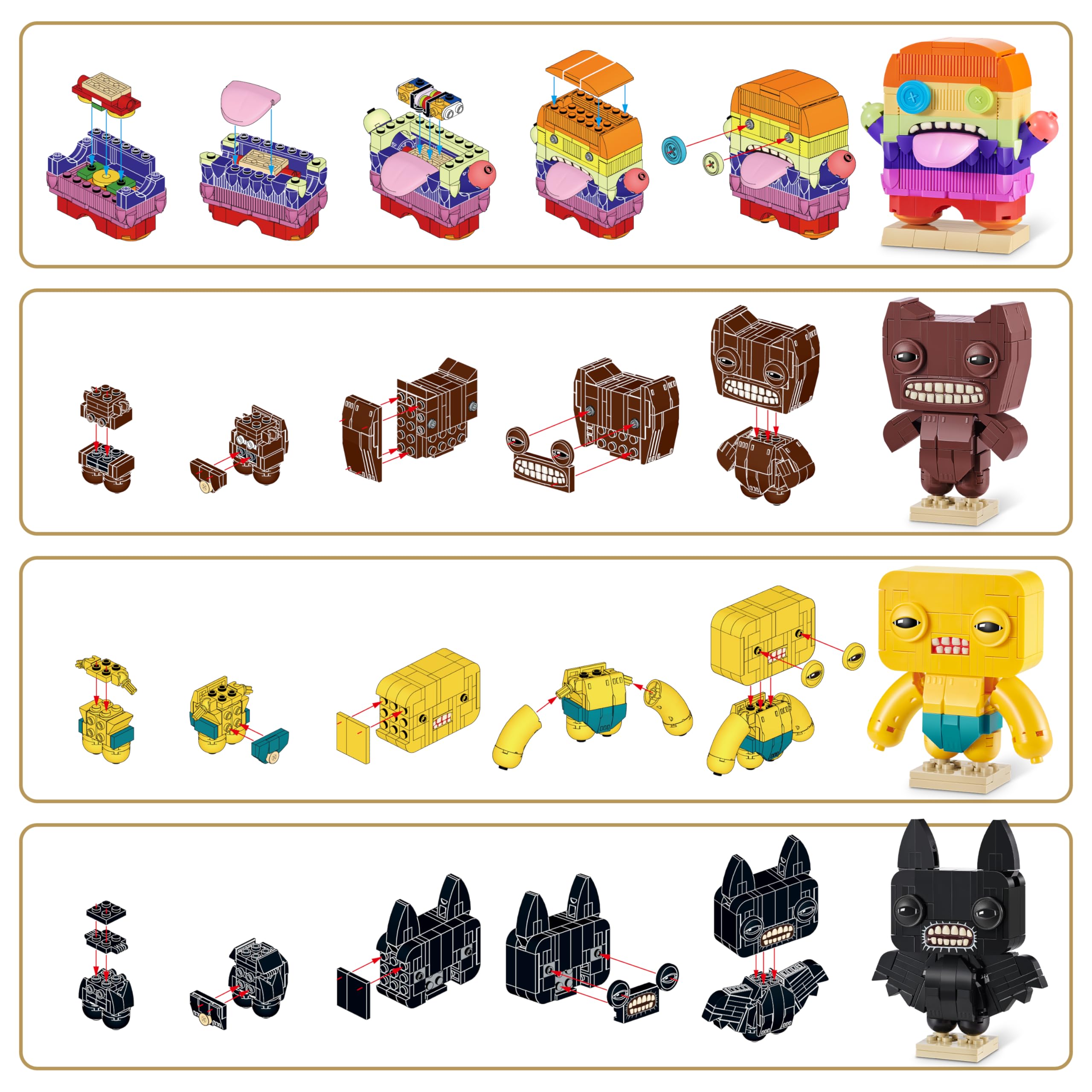 Max Build More Fuggler Collection Building Set - 4 Pack, Compatible with Leading Brands | Multicolor Plastic 2
