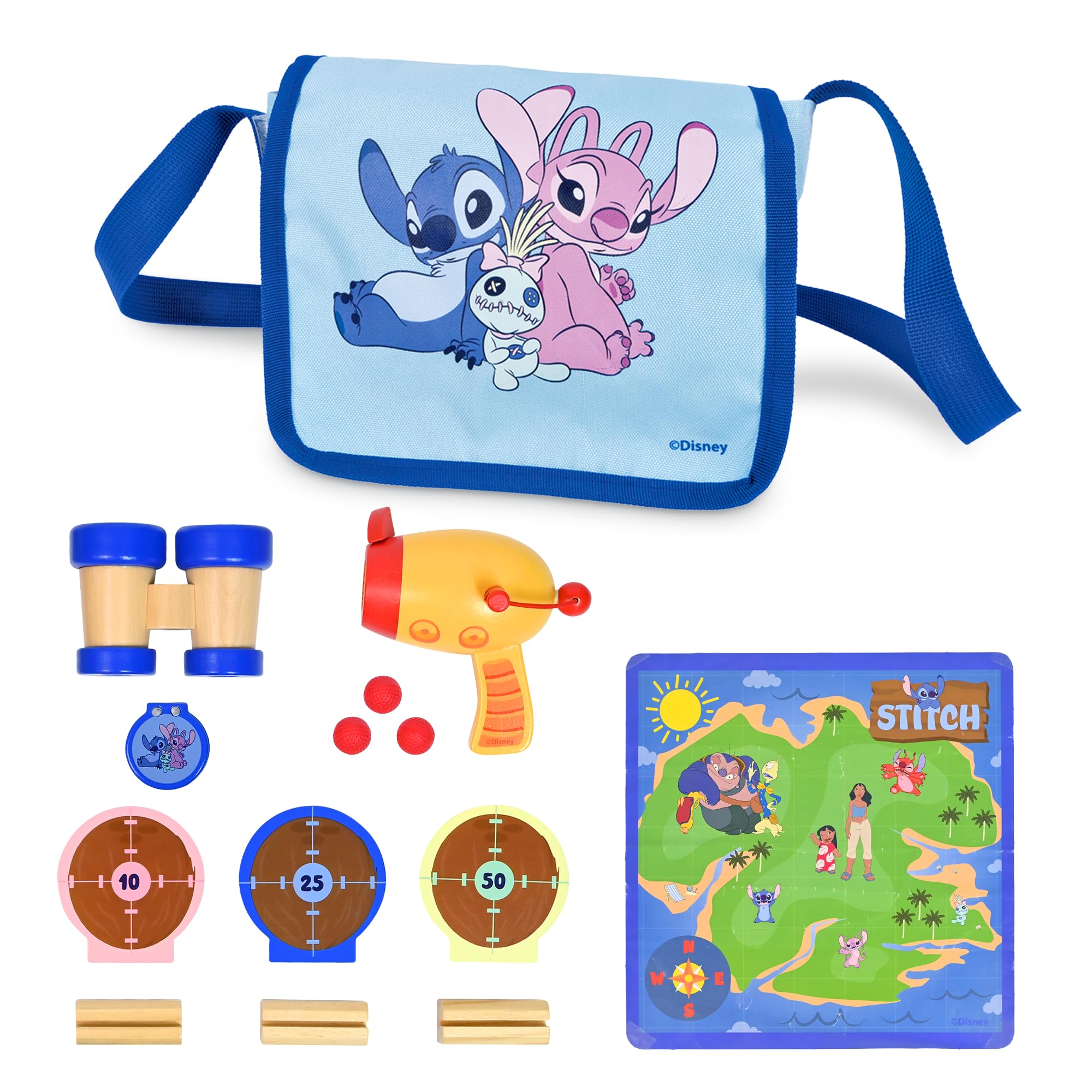 Lilo and Stitch Adventure Bag Playset - Target Game with Toy Blaster & Binoculars | Kids 4+