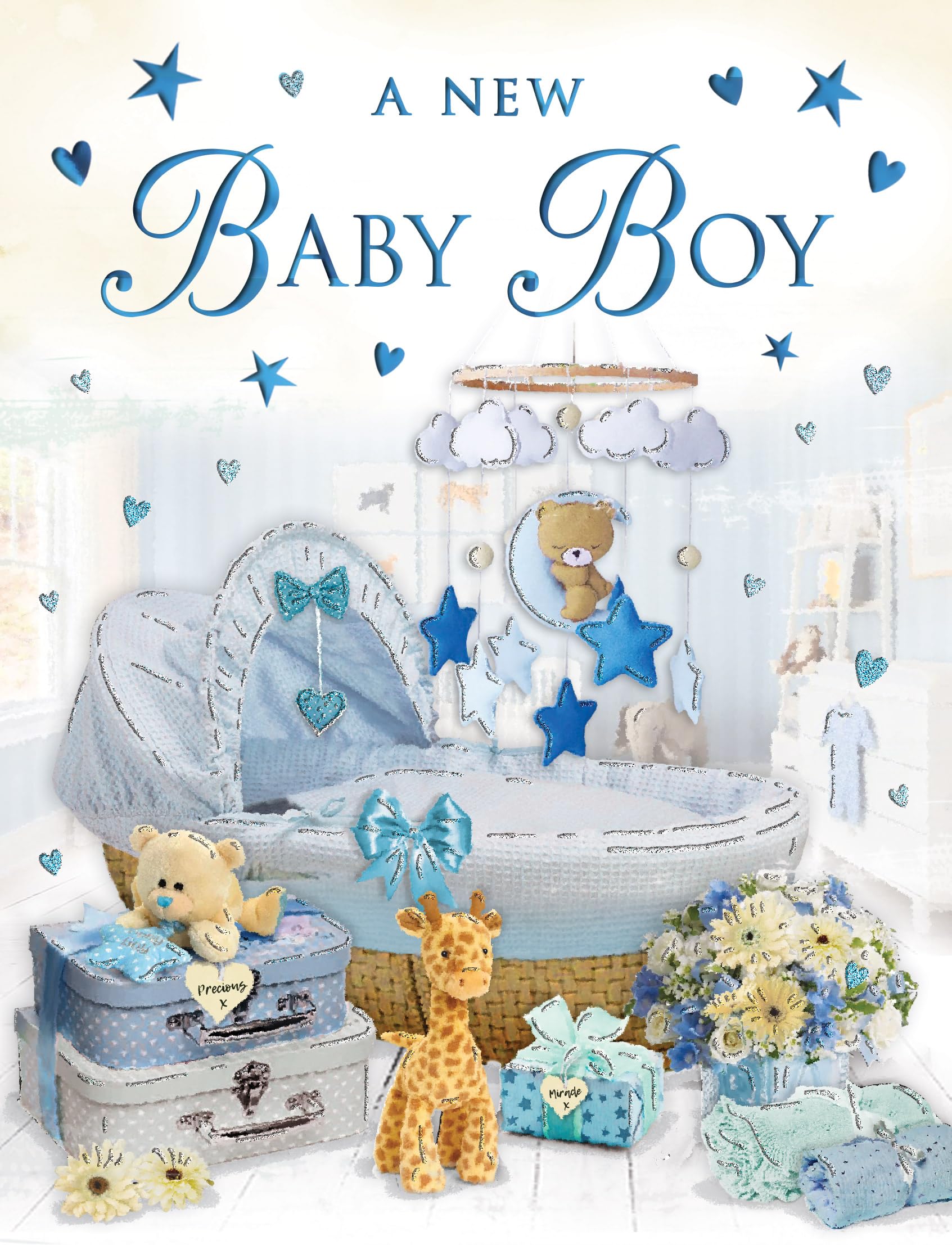 Regal Publishing Baby Boy Greeting Card with Envelope | 8 x 6 inches | Cot Description