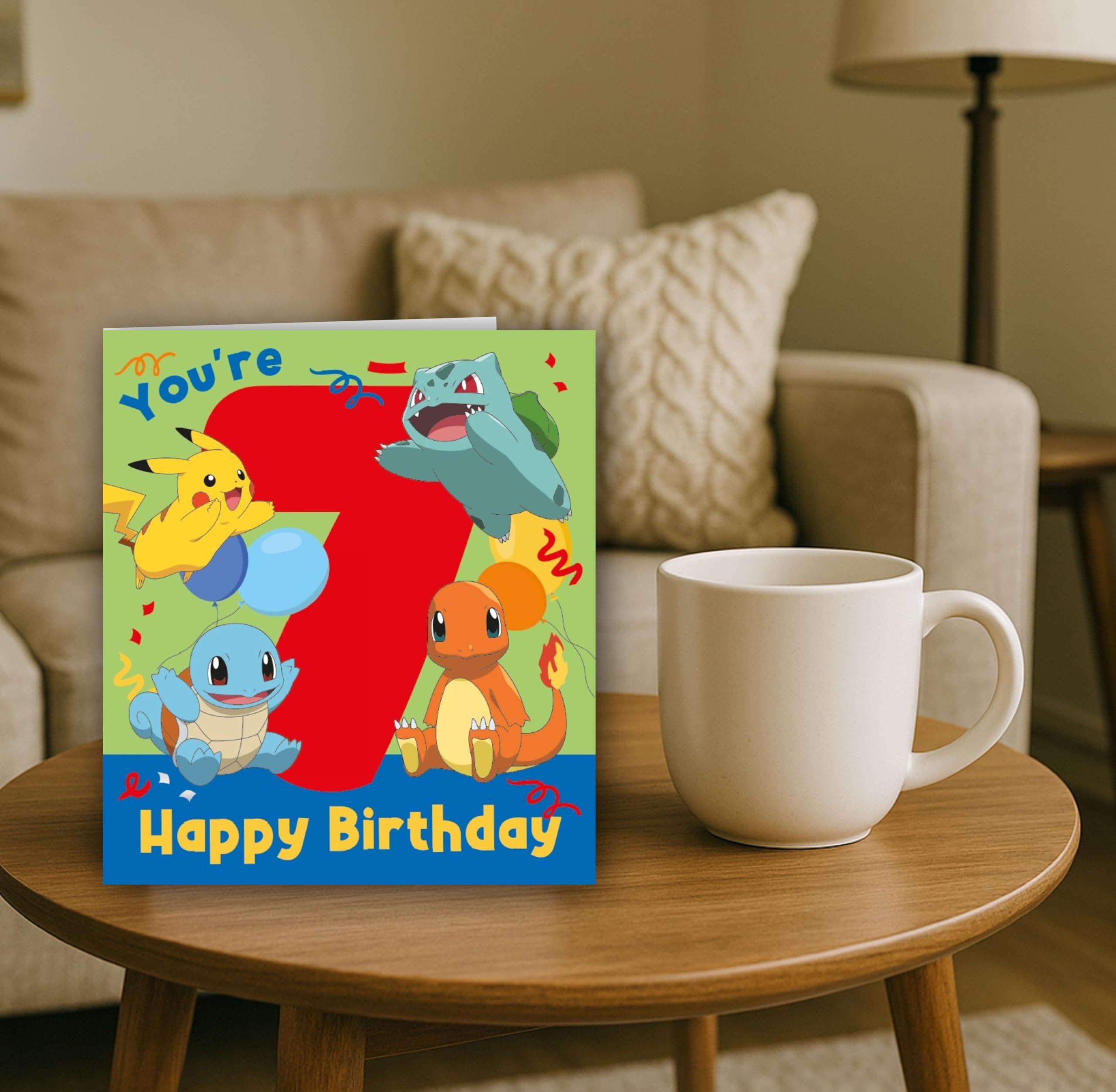 Danilo Promotions LTD Pokémon Birthday Card - Age 7 | Multi Color | Standard Size 3