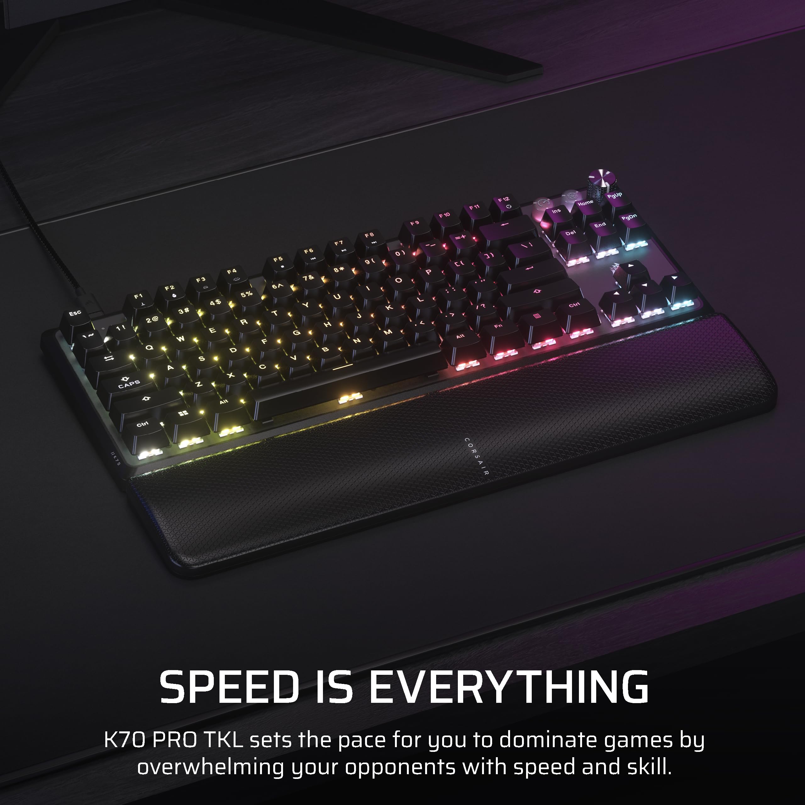 Corsair K70 PRO TKL RGB Tenkeyless Mechanical Wired Gaming Keyboard | MGX Hyperdrive Switches | RGB 2