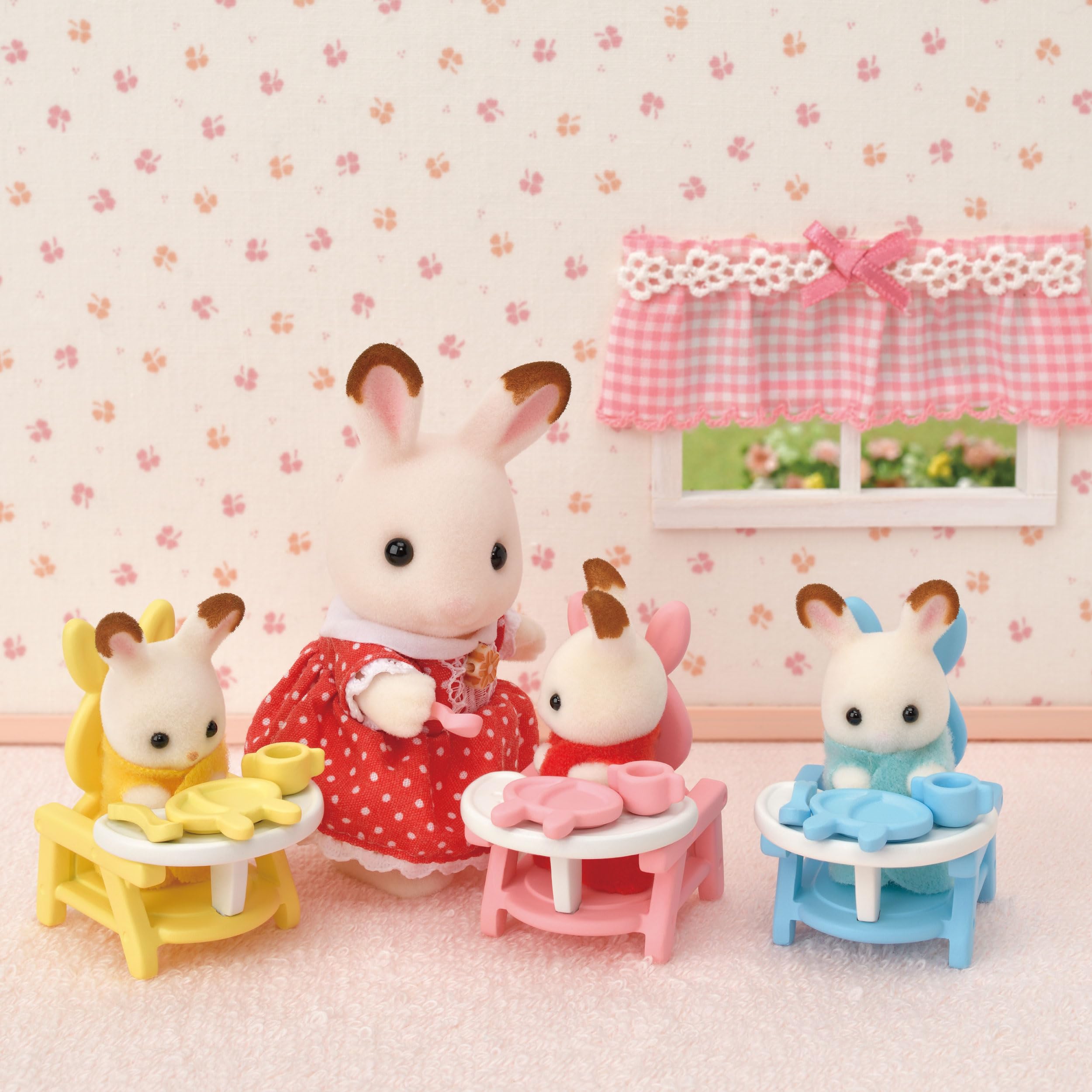 Sylvanian Families Triplets Care Set (L5532) - Includes 3 Chocolate Rabbit Triplets & 19 Accessories 5