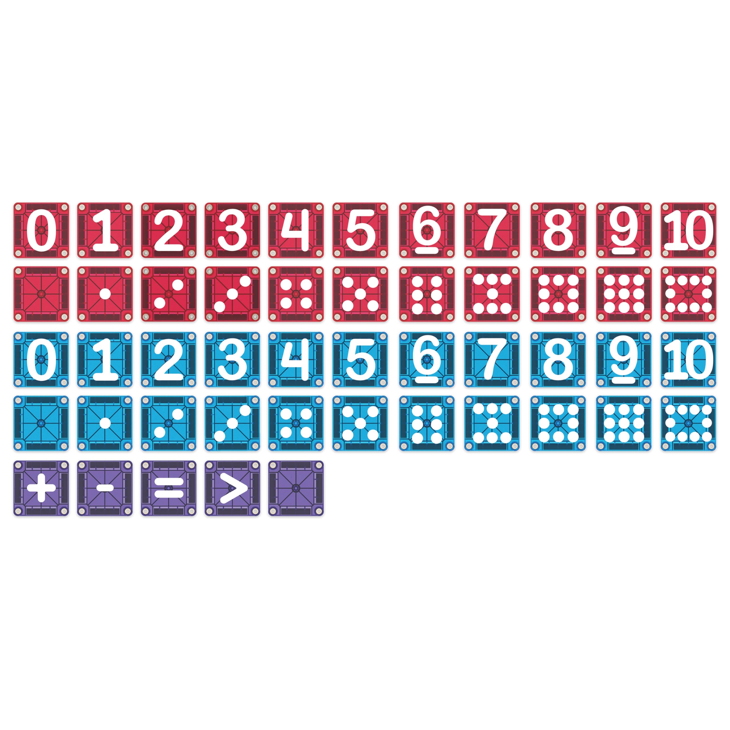 Magna-Tiles microMAGS Learn Numbers 56-Piece Magnetic Building Set | Ages 3+ | Unisex Children 4