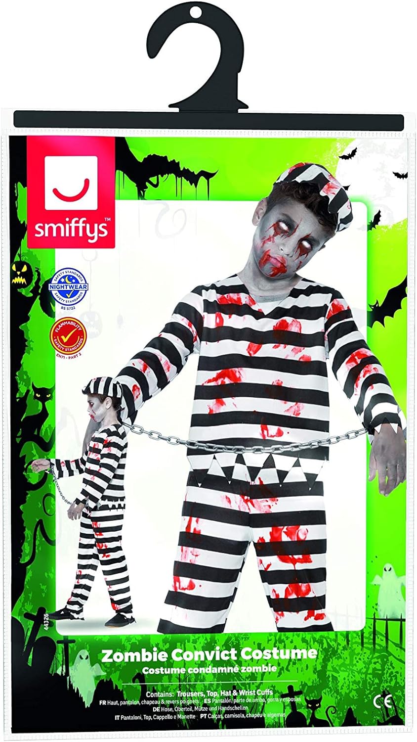 Smiffys Zombie Convict Costume - Age 10-12 Years (44326)