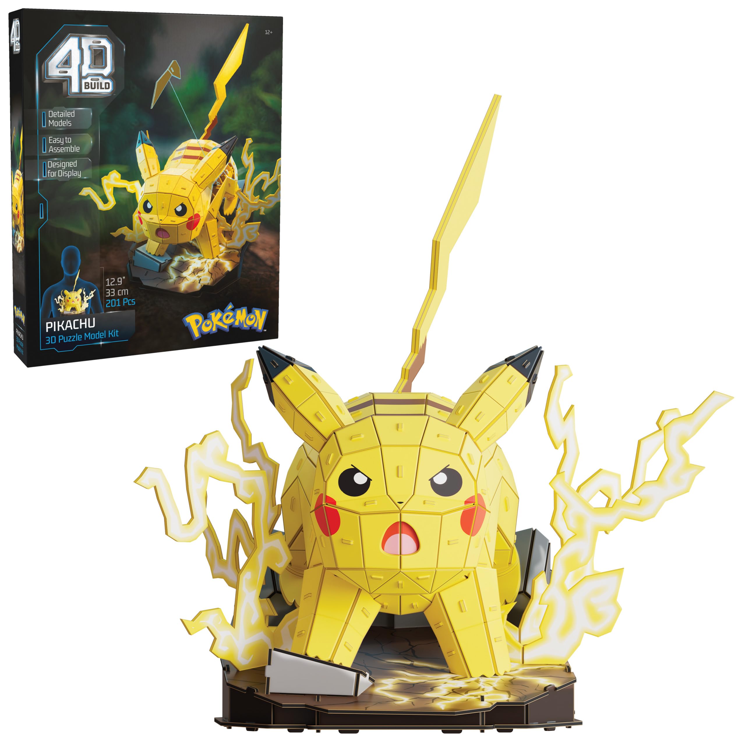 4D Build Pokémon Pikachu 3D Model Kit - 201-Piece Building Puzzle for Ages 12+ 1