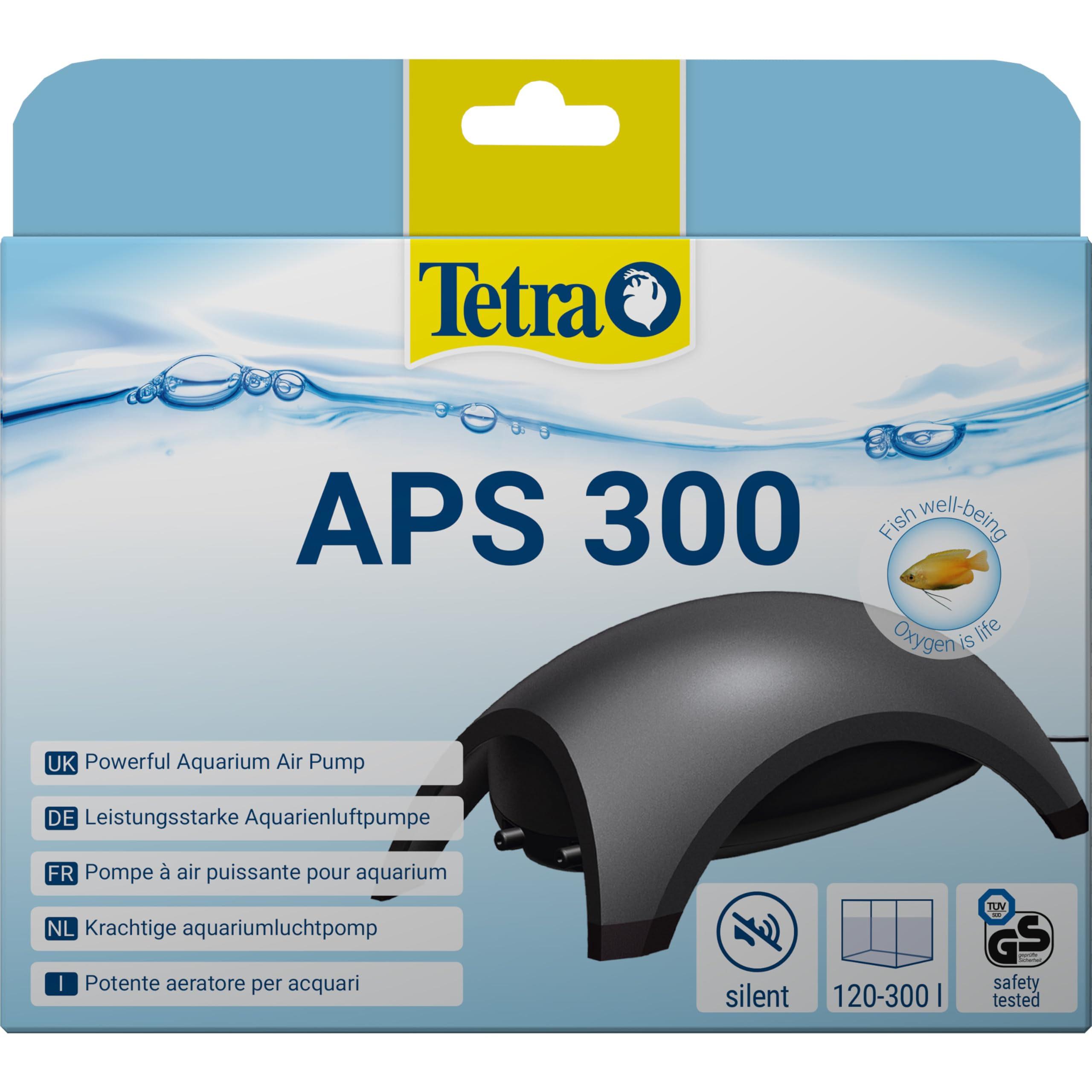 Tetra APS300 Silent Aquarium Air Pump - 300 L/Hr Flow | 120-300 Litre Tanks | Black 1