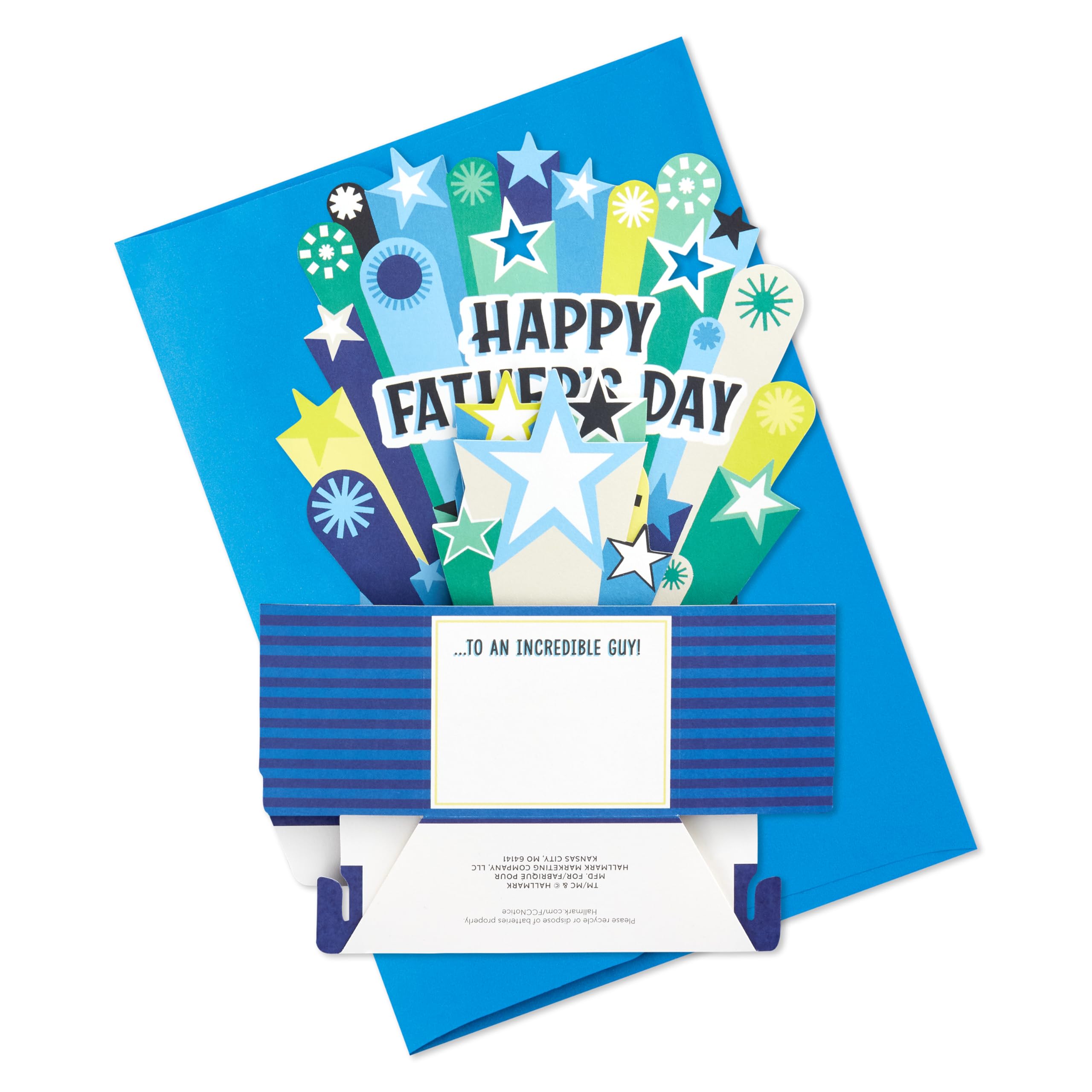 Hallmark Paper Wonder Fathers Day Card - 3D Pop Up Musical Light Up Banner Design 7