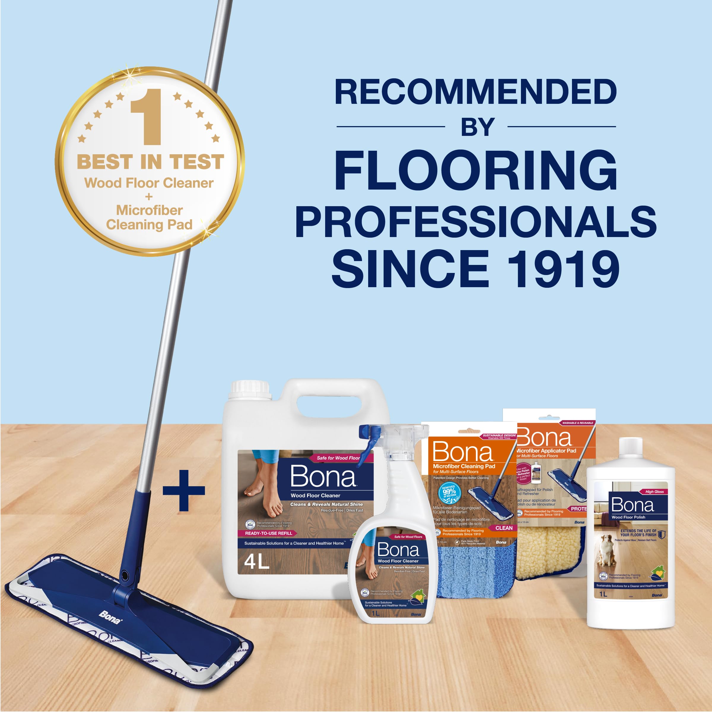Bona Spray Mop Air Kit for Wood Floors | Lightweight & Compact | Includes 500ml Cleaner 8