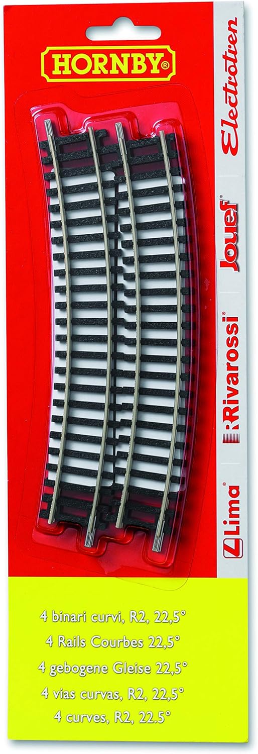 Hornby R606 2nd Radius Curve Track x 4 Pieces - 00 Gauge Model Railway Accessory 1