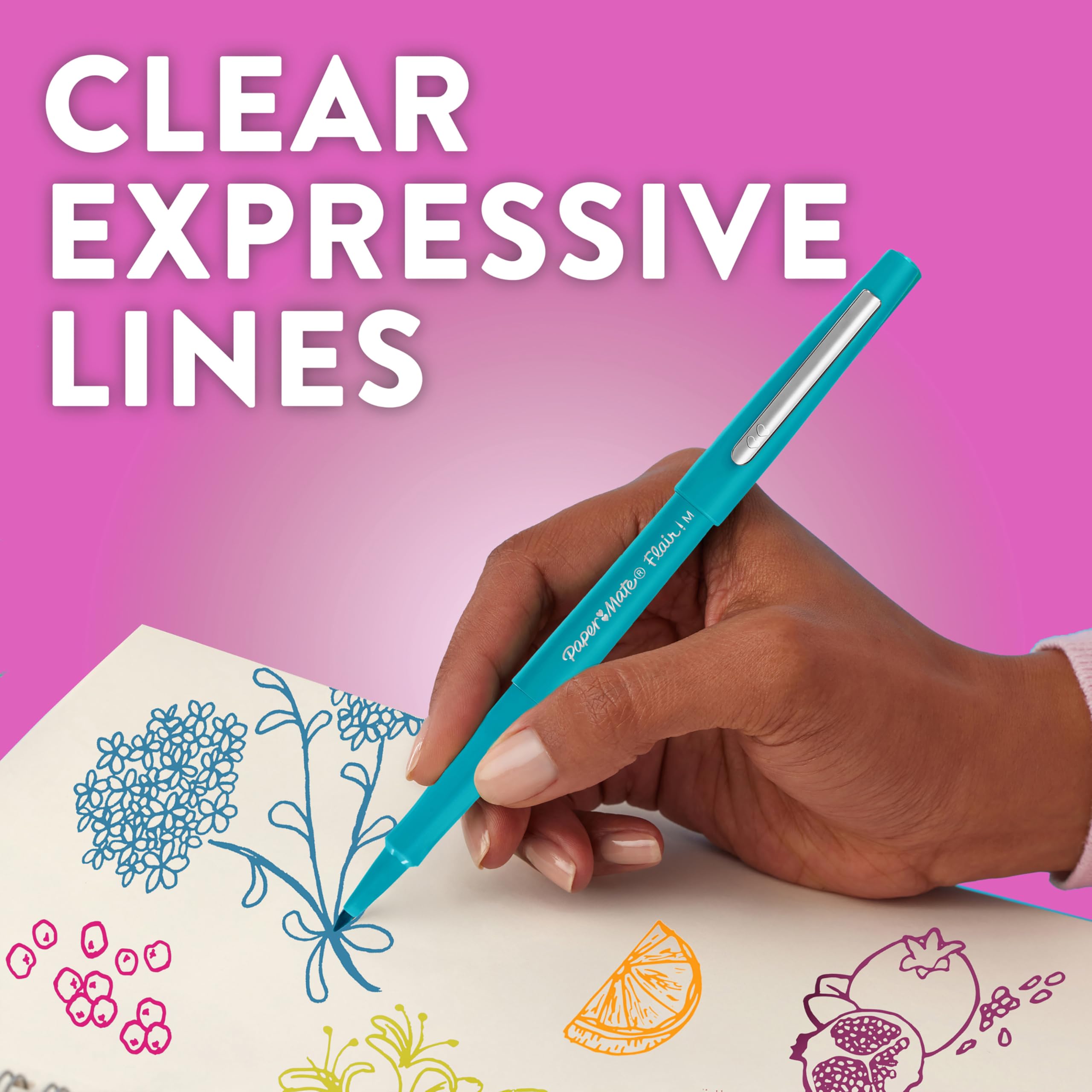 Paper Mate Flair Felt Tip Pens - Medium Point (0.7 mm) Marker Pens | Assorted Colours | Pack of 12 5