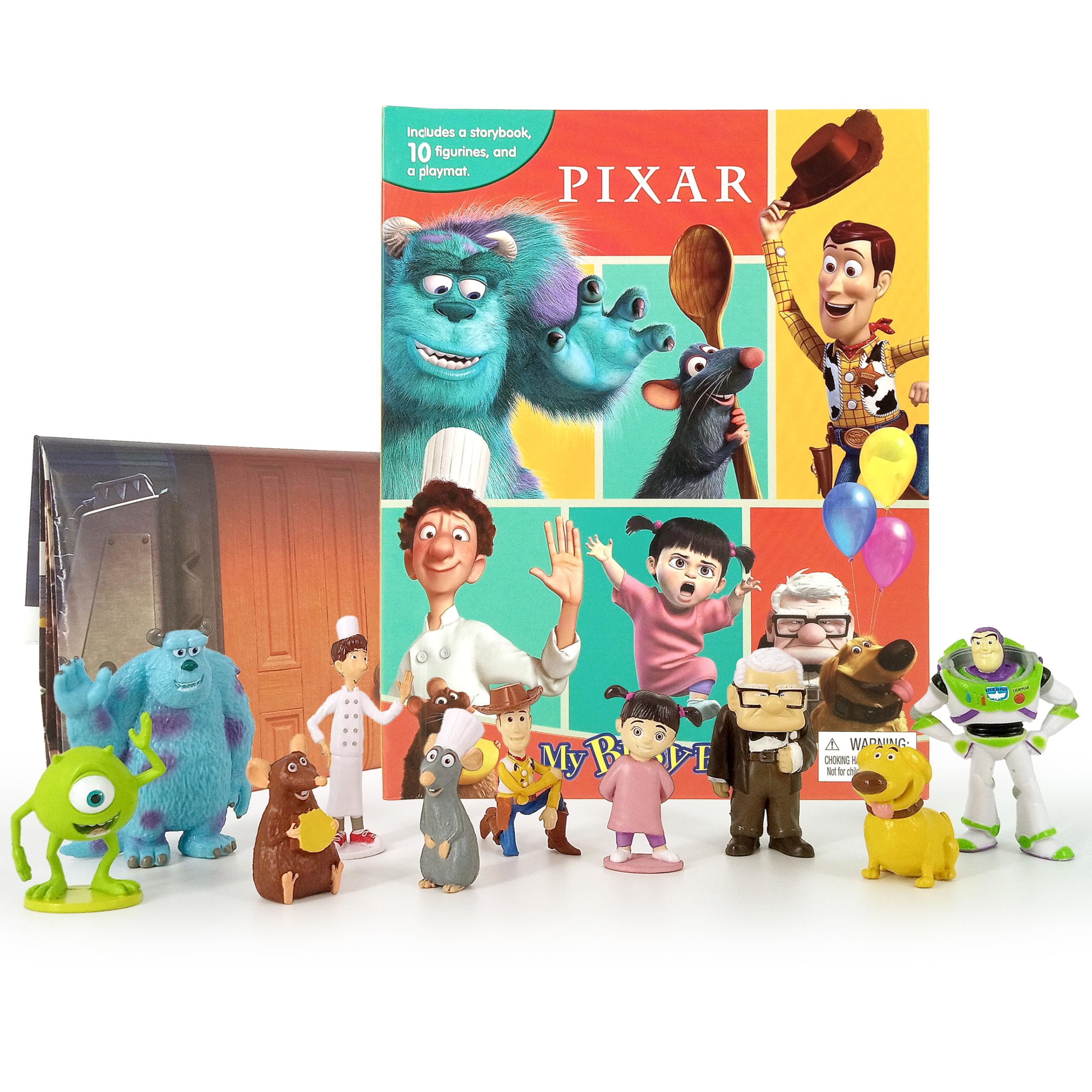 Phidal Disney Pixar My Busy Books - Storybook, 10 Figurines, Playmat | Board Book