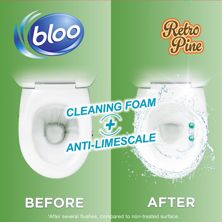 Bloo - Toilet Rim Block Retro Pine (50g) with Pine & Mint Scent