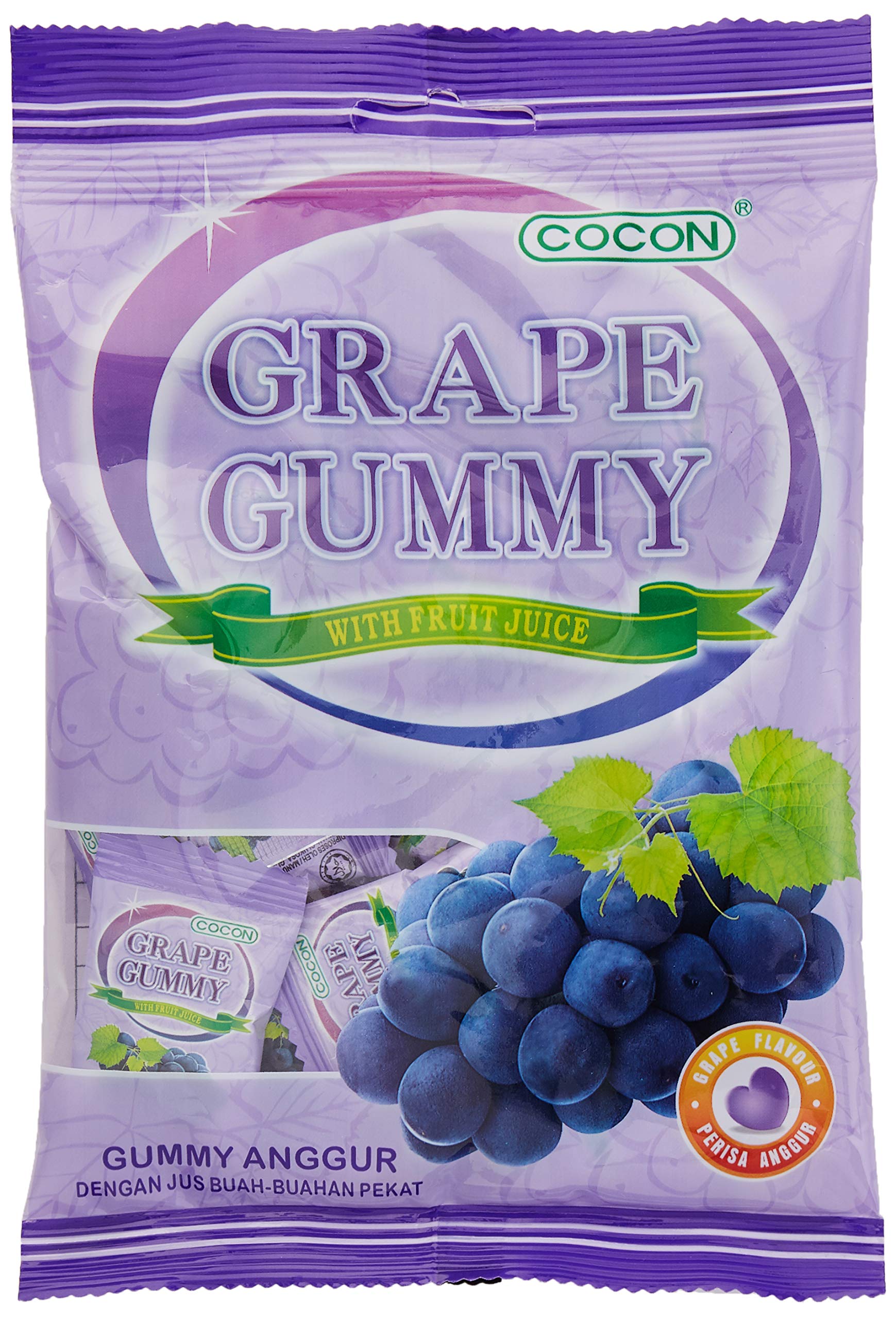 COCON Gummy Grape Jelly Sweets - Made with 5% Grape Juice | Individually Packed | 100 g 1