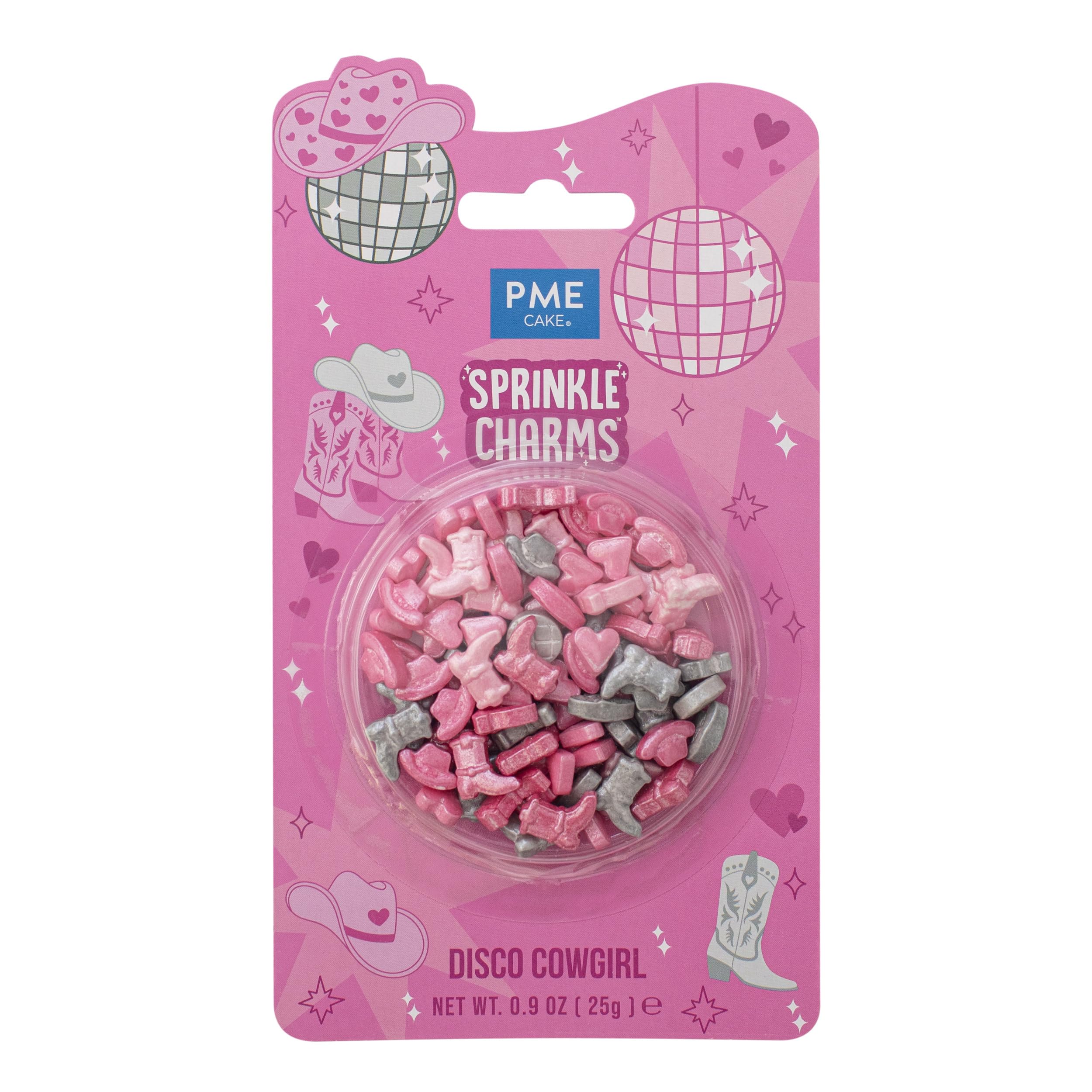PME Cake Disco Cowgirl Sprinkle Charms - Edible Decorations | 25g | 10mm