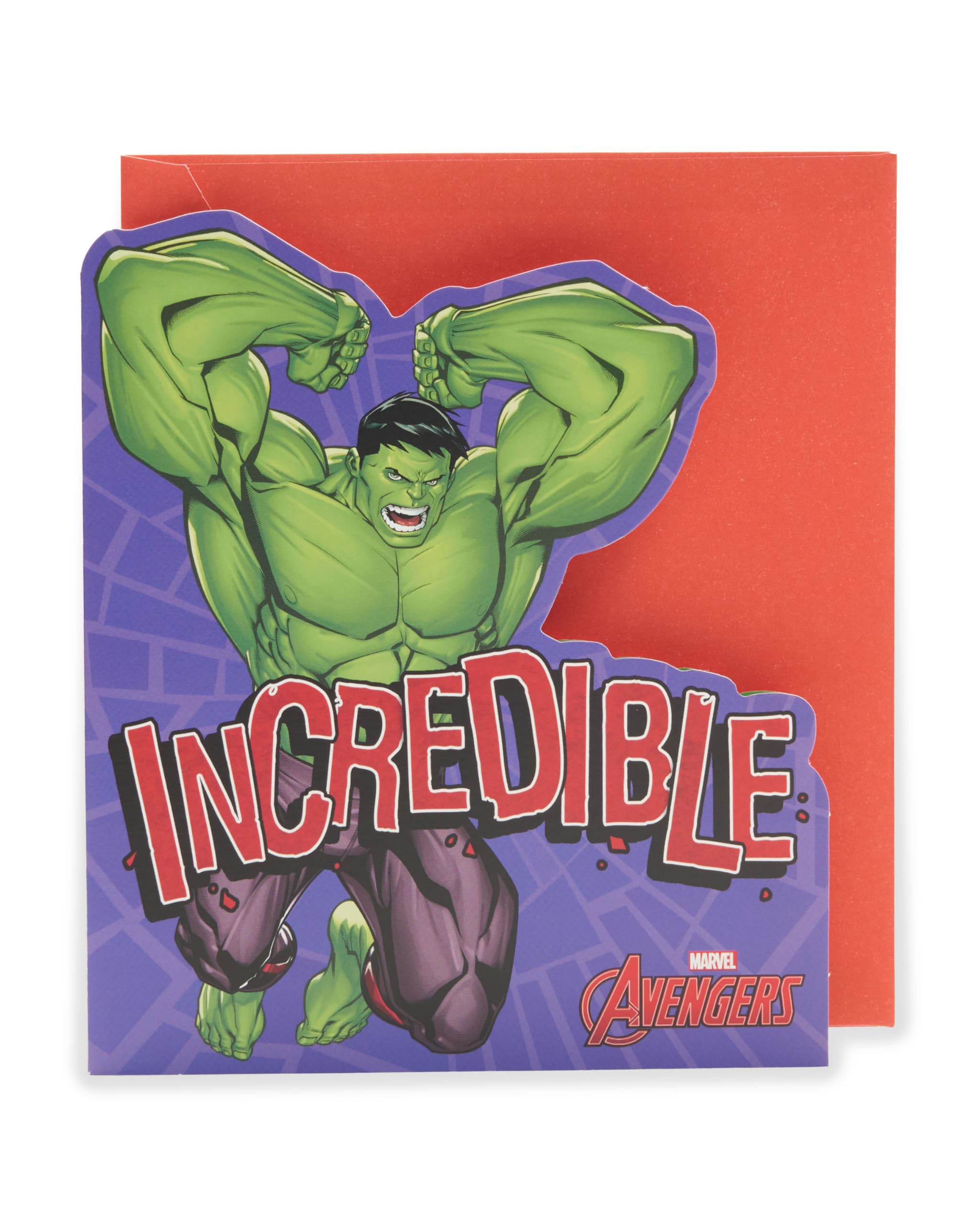 UK Greetings Marvel The Avengers Shaped Hulk Birthday Card for Him/Boy | 165 x 190 mm