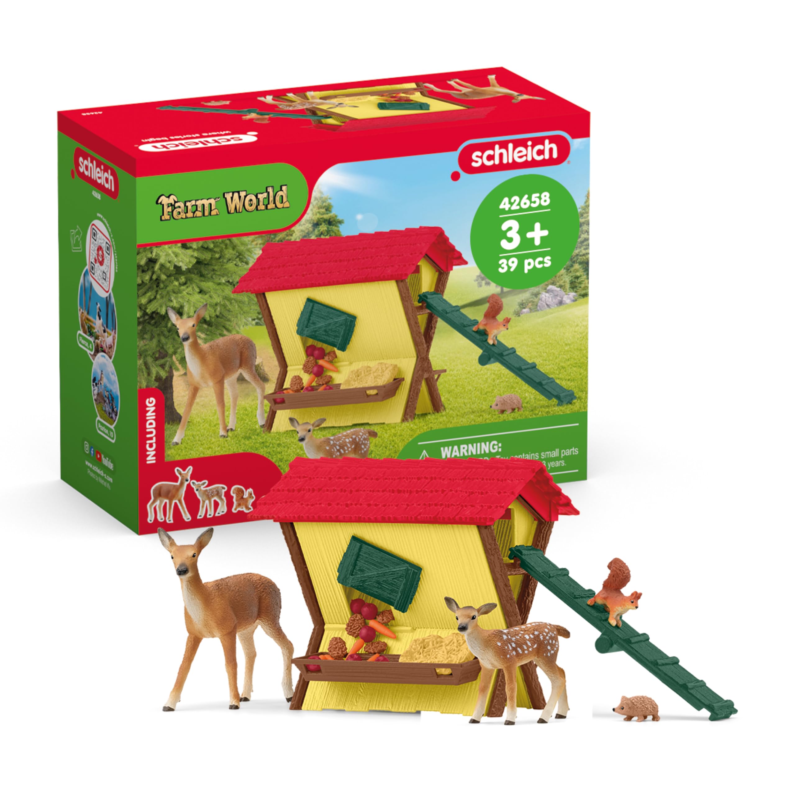 Schleich 42658 FARM WORLD Feeding the Forest Animals Playset | 39 Pieces | Ages 3+