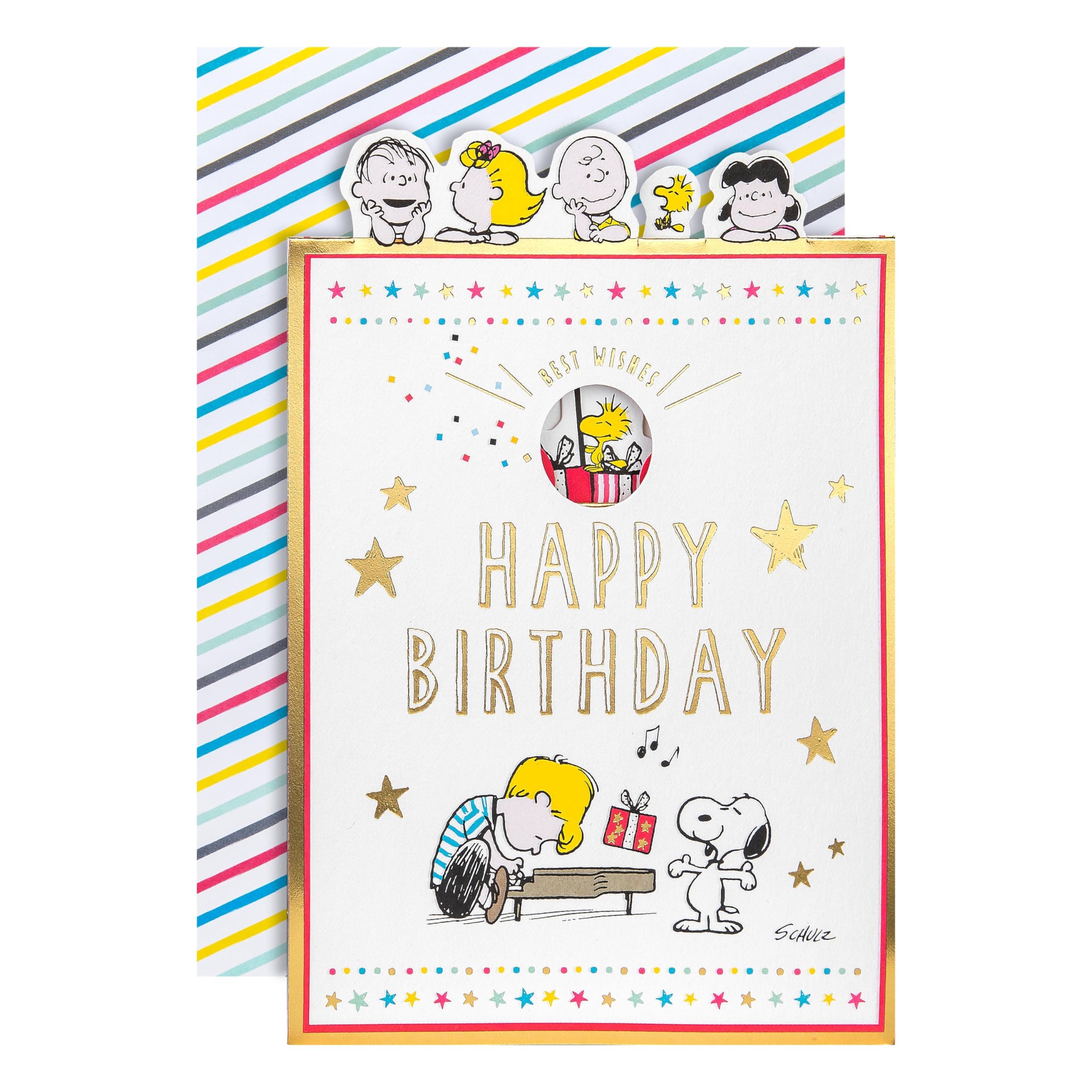 Hallmark Peanuts Snoopy 3D Pop-Up Birthday Card with Gold Foil Details
