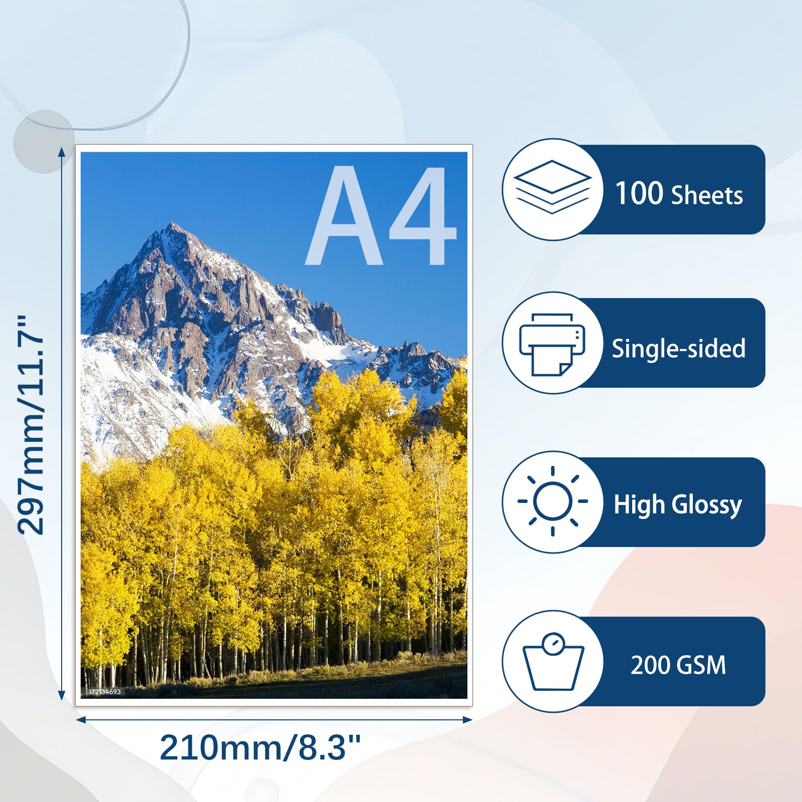 Ditwis Photo Paper - 100 Sheets A4 Glossy, 200 GSM Premium Quality for Inkjet Printing