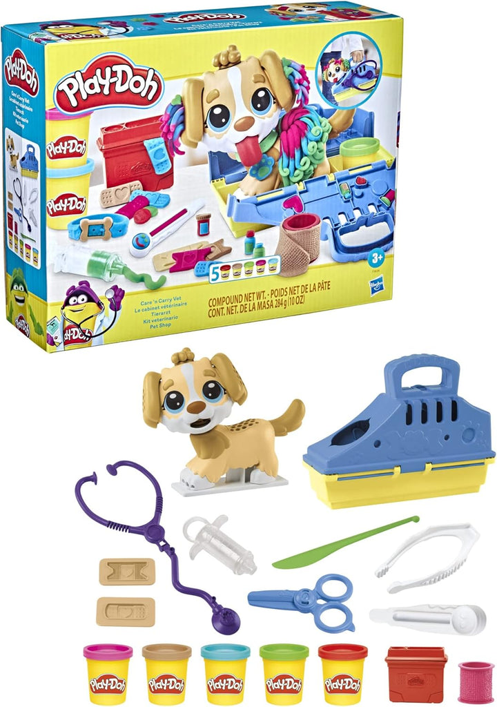 Play-Doh Care 'n Carry Vet Playset - Pretend Play Veterinarian Kit for Kids 3+