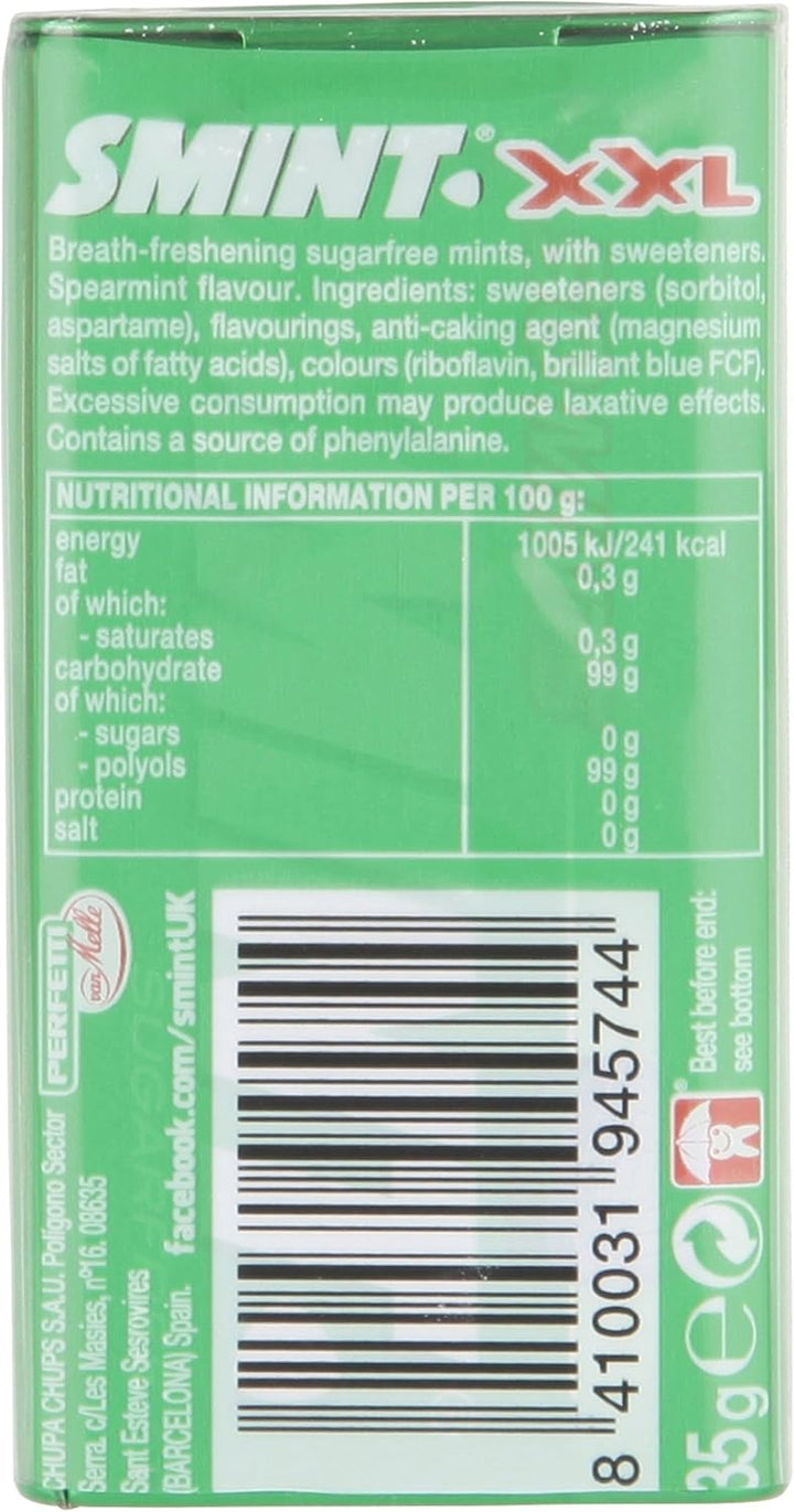 Smint - Spearmint XXL Sugar-Free Mints (Pack of 12 Tins)