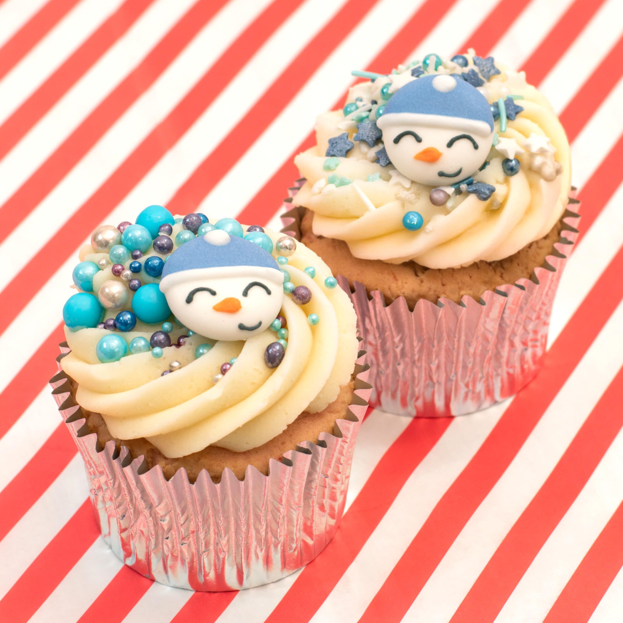 Culpitt Christmas Cheer Sugar Pipings - 12 Edible Royal Icing Cupcake Toppers | 25mm 4