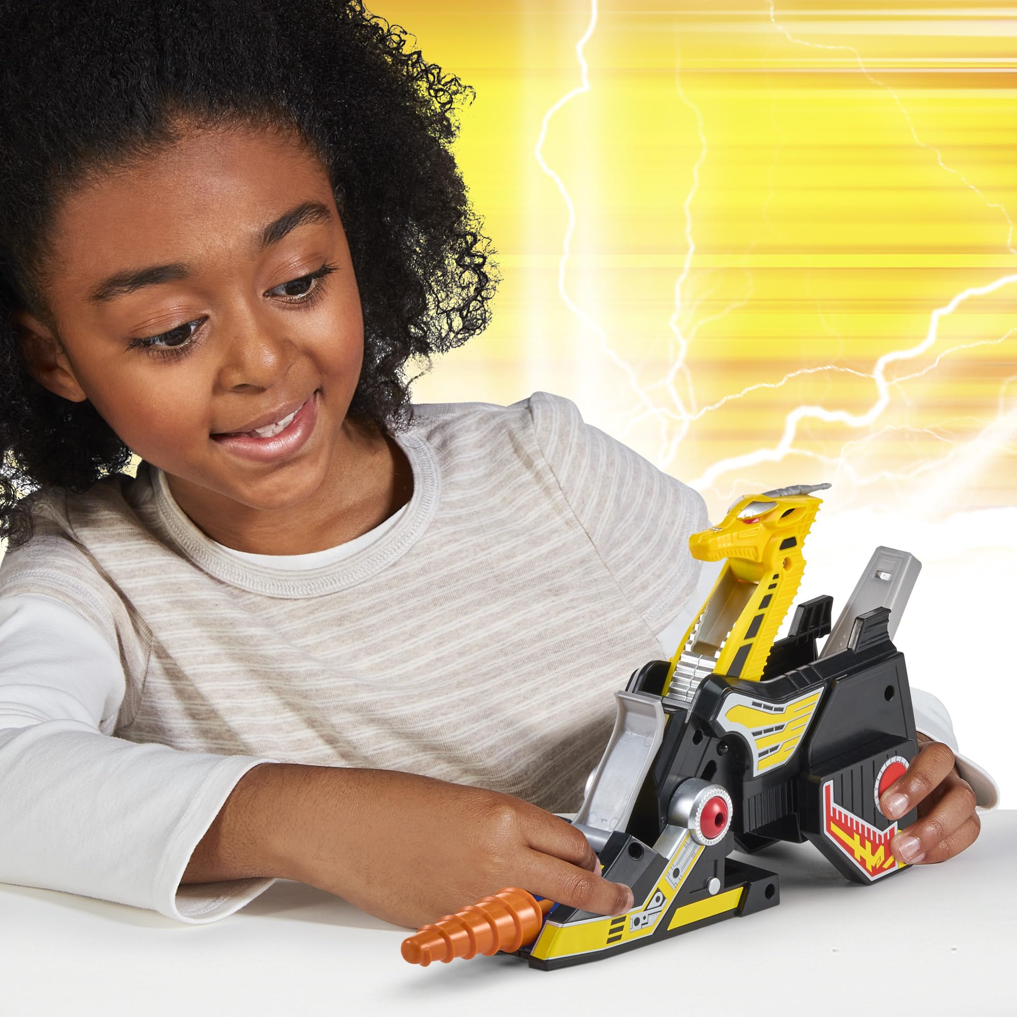 Power Rangers Yellow Ranger Griffin Thunderzord Action Figure - Combinable, Missile Launcher, Ages 4+ 6