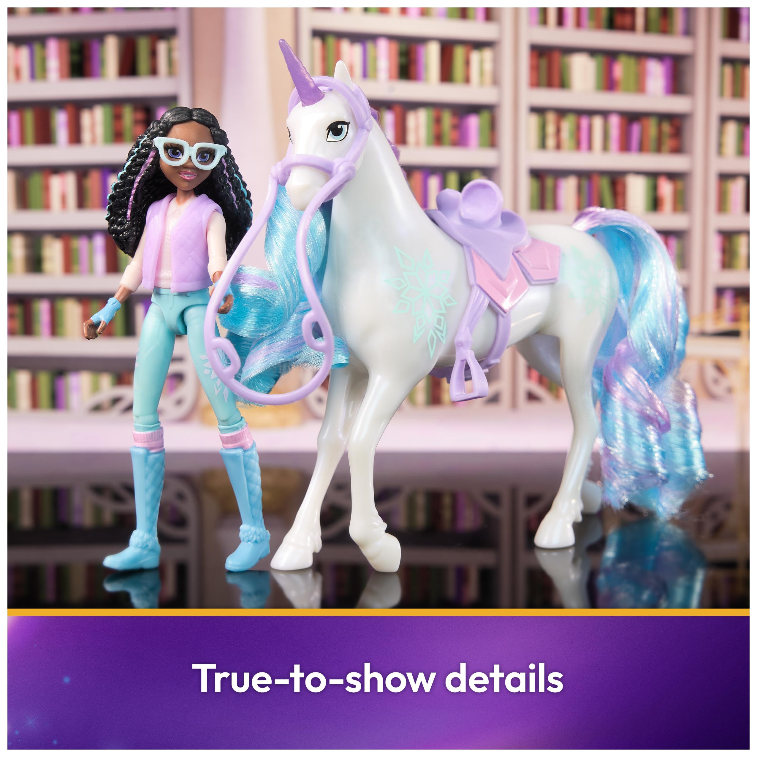 Unicorn Academy Layla & Glacier Set with 2 Riding Accessories and Hair Styling Tool | Ages 4+ 3