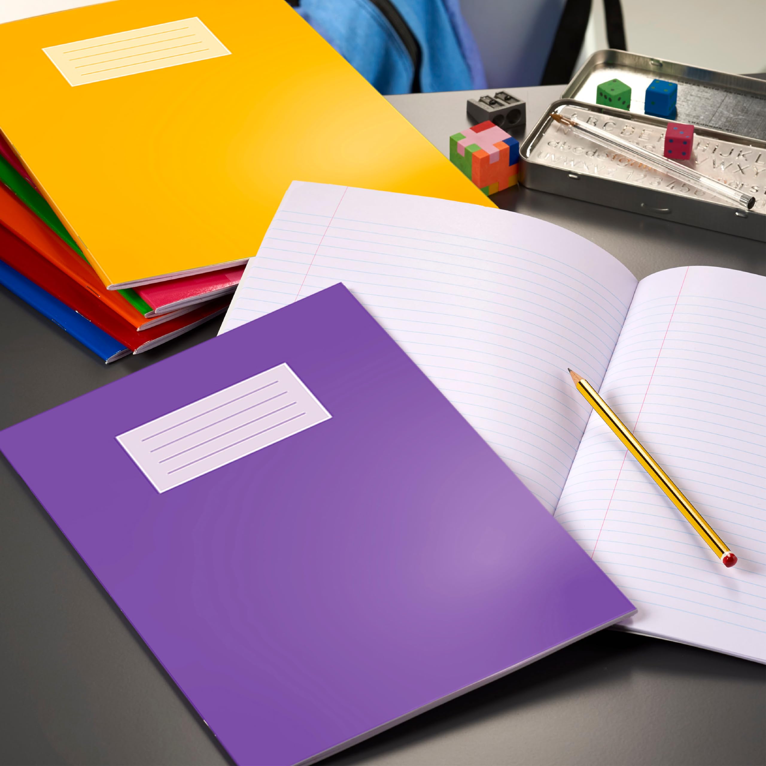 Oxford Composition Notebook - A5, 80 Pages, 8mm Ruled, Pack of 5 Assorted Colours 6