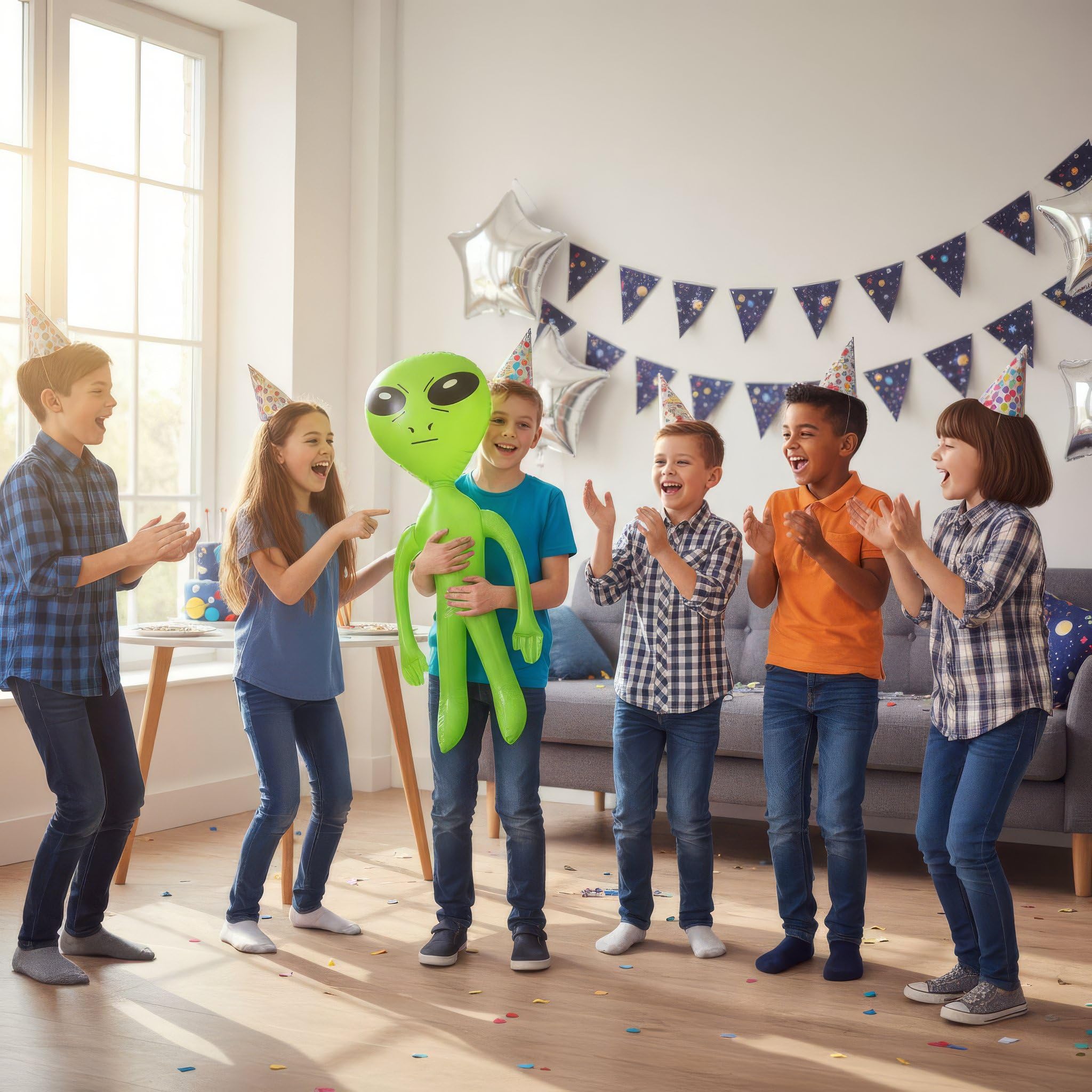 HENBRANDT Inflatable Alien - 64cm Height | Space & Halloween Prop | Unisex Adult 6