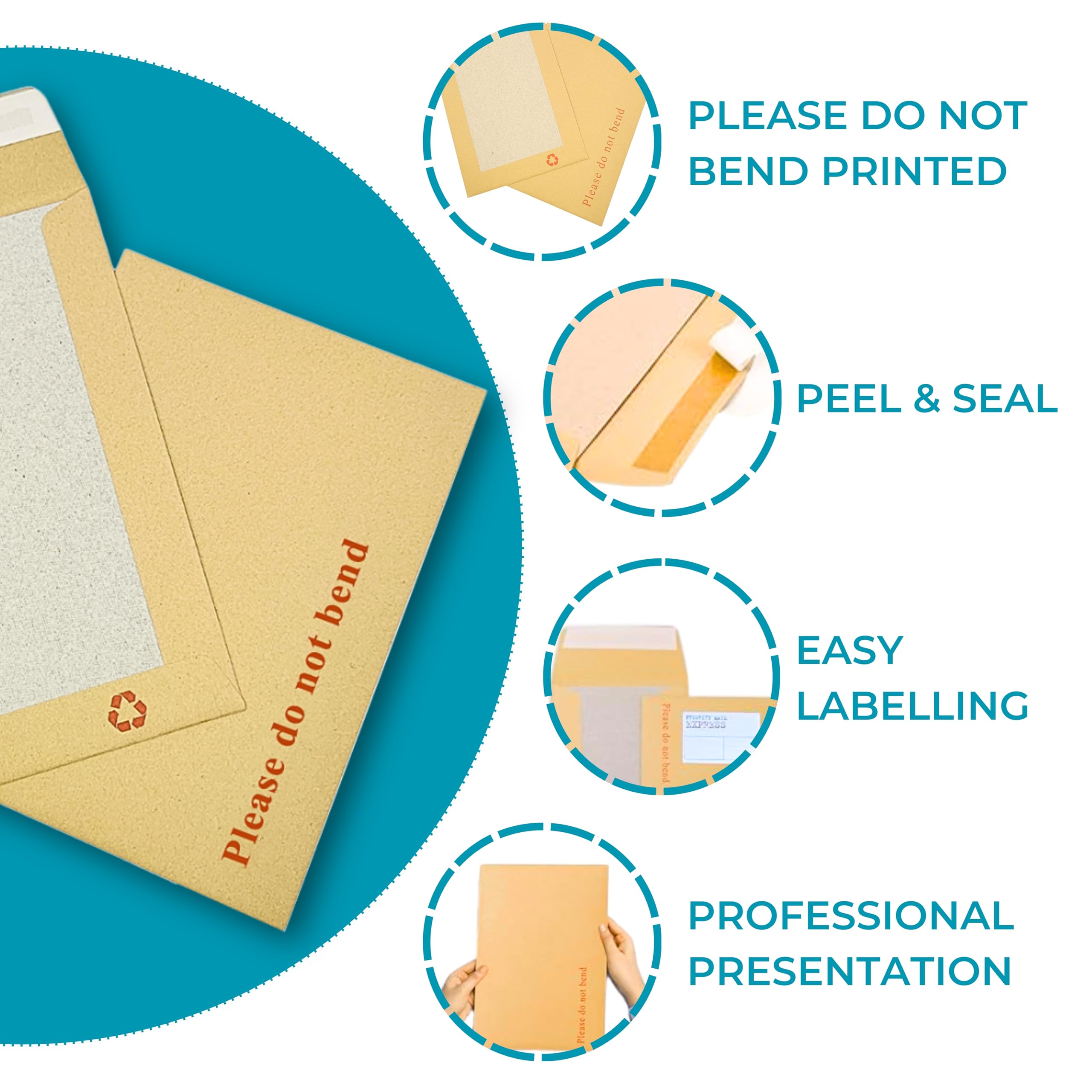 Double Dragon 50-Pack A6 C6 Manilla Hard Board Backed Envelopes | 162mm x 114mm | Rigid Protection