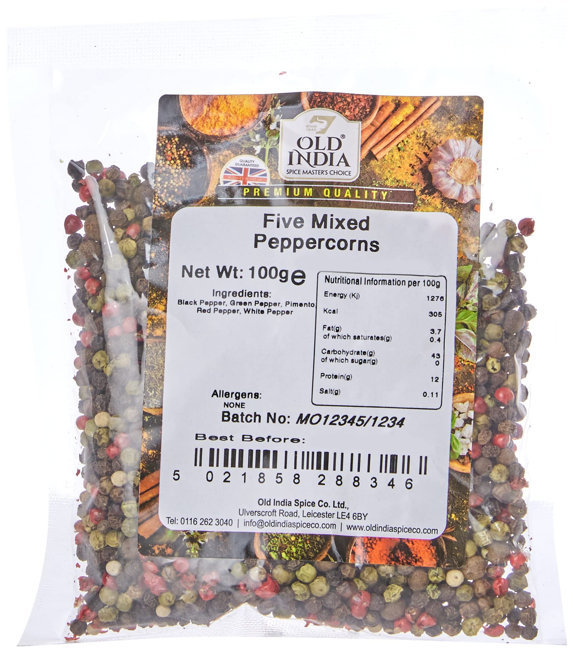 Old India Five Mixed Peppercorns 100g - Natural Whole Spices Blend 1