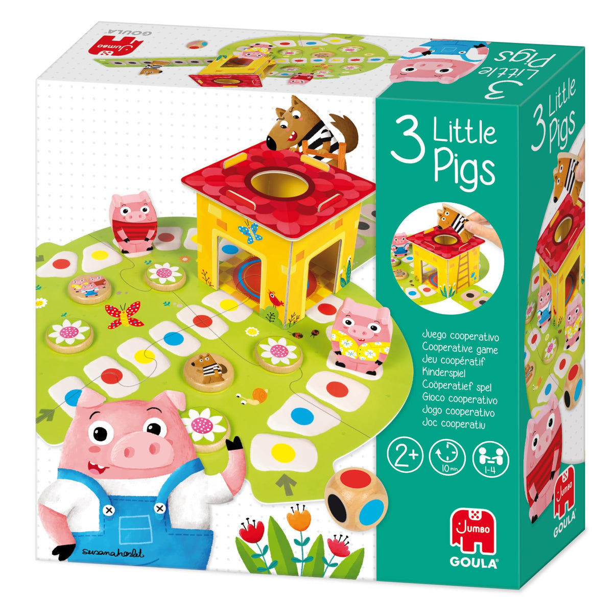 Goula 3 Little Pigs Game - Cooperative Board Game & Jigsaw Puzzle | Ages 2+ | 1-4 Players 2