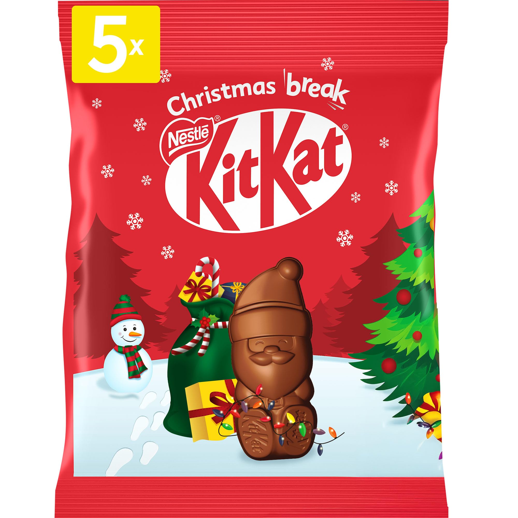 KitKat Pouch Santa 55g - Gluten Free Milk Chocolate Santas with Crispy Wafer 1