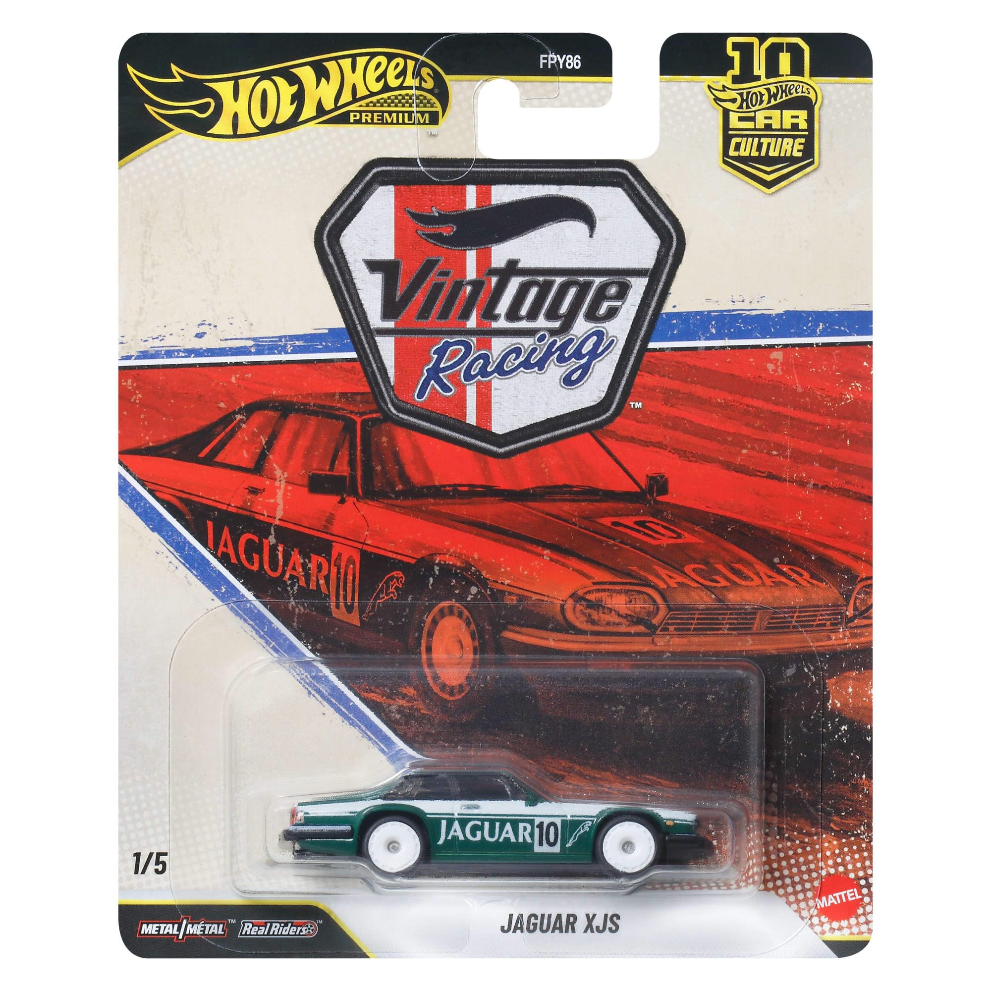 Hot Wheels Premium Car Culture Jaguar XJS Die-Cast Vehicle | 1:64 Scale | Metal/Metal Construction 1