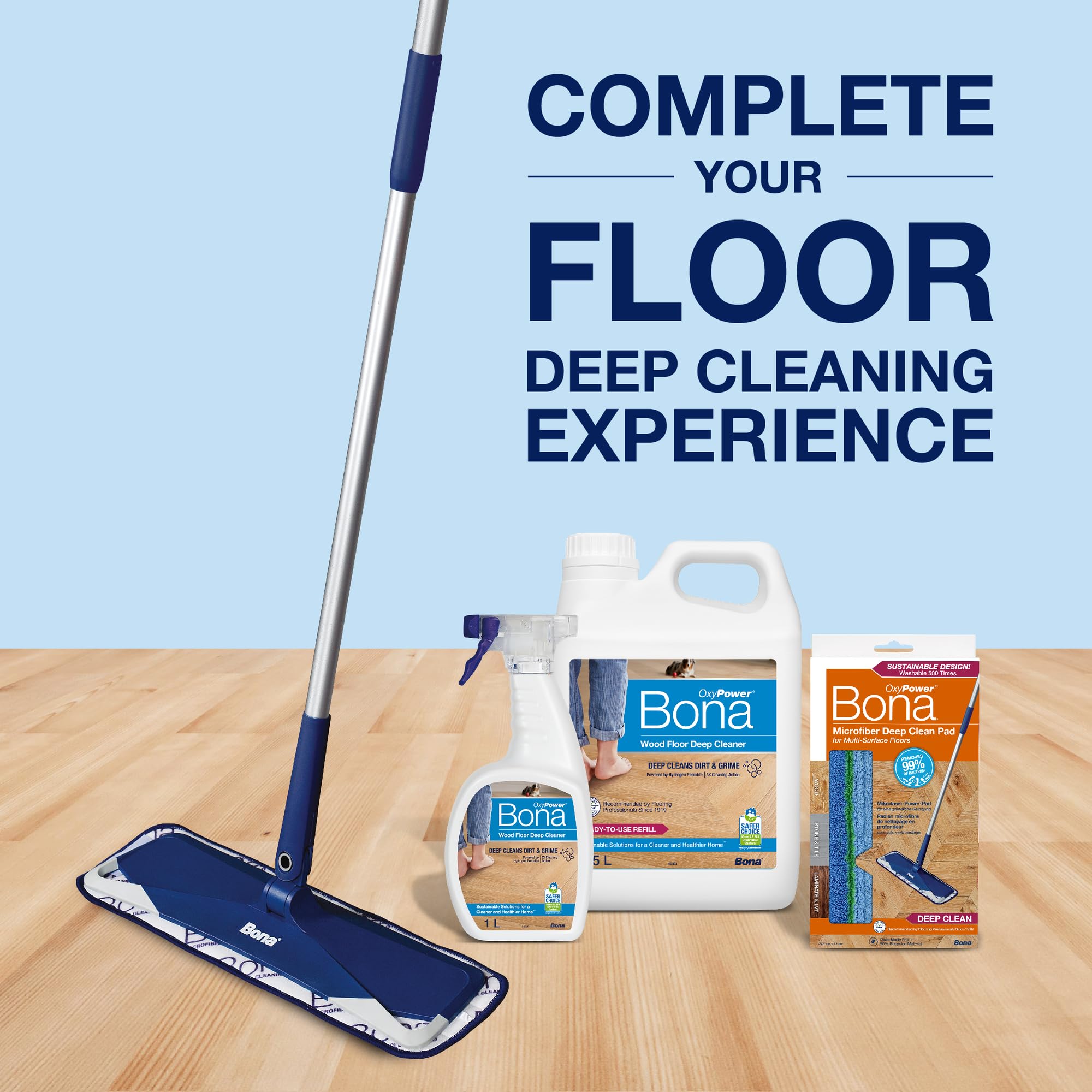 Bona OxyPower Wood Floor Cleaner Liquid for Varnished or Hard Waxed Floors | 1 Litre Spray 7